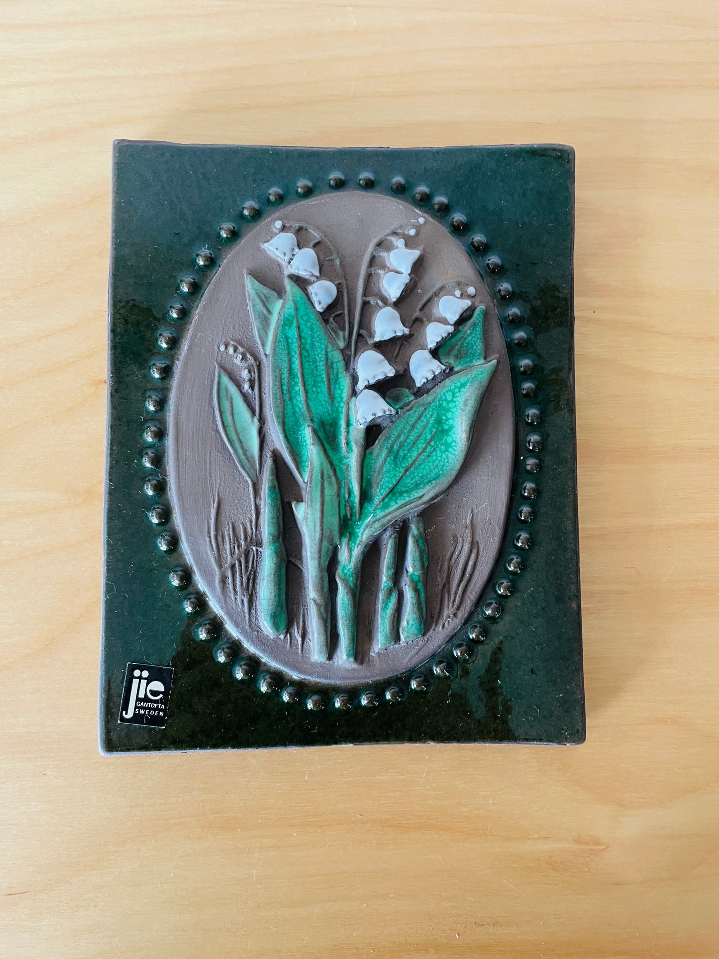 Jie Gantofta/Jie Gantofta/Ceramic Plaque/Lily of the Valley Flower