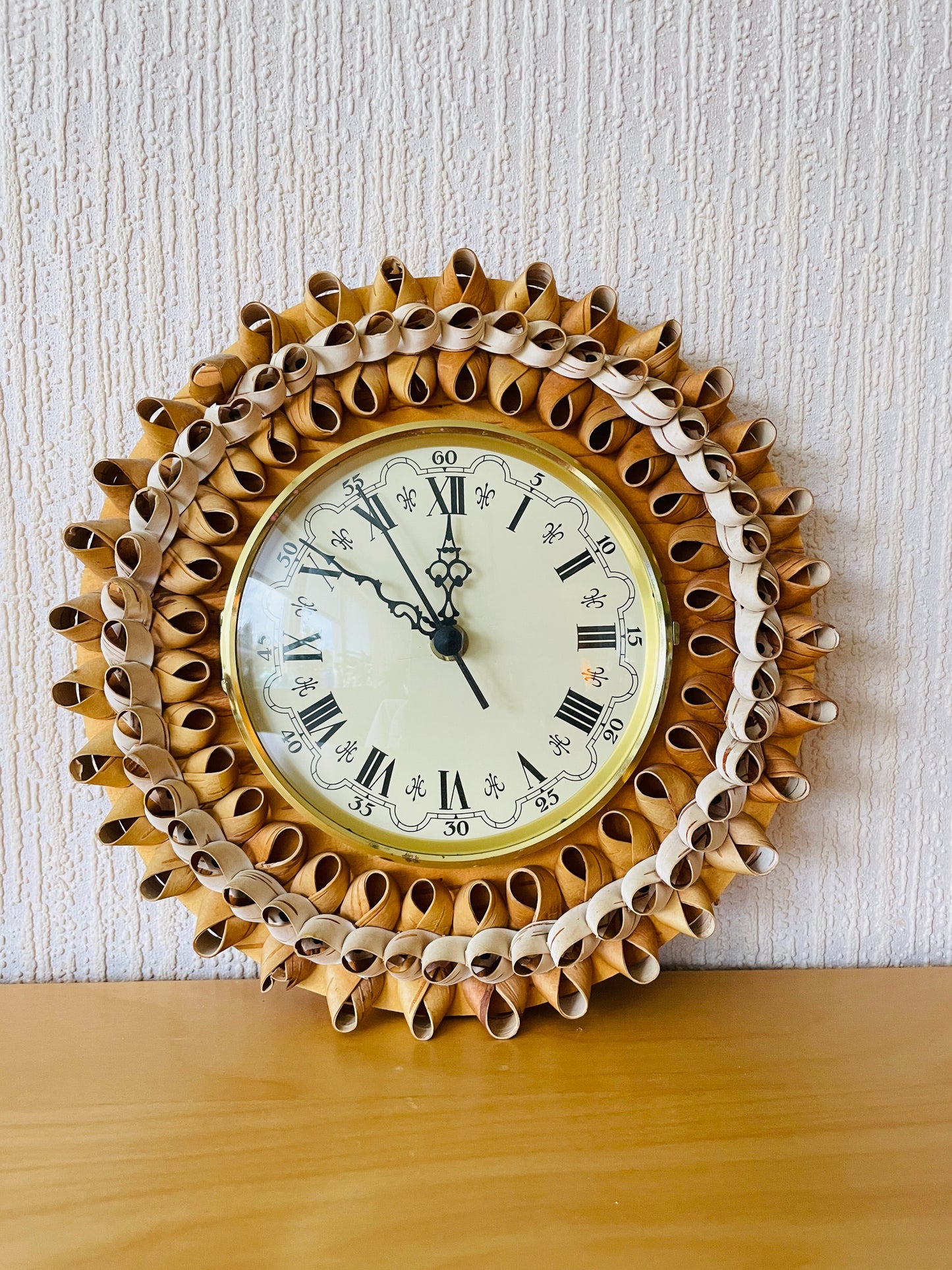Nordic Traditional Handicraft Näver Slöjd / Wall Clock