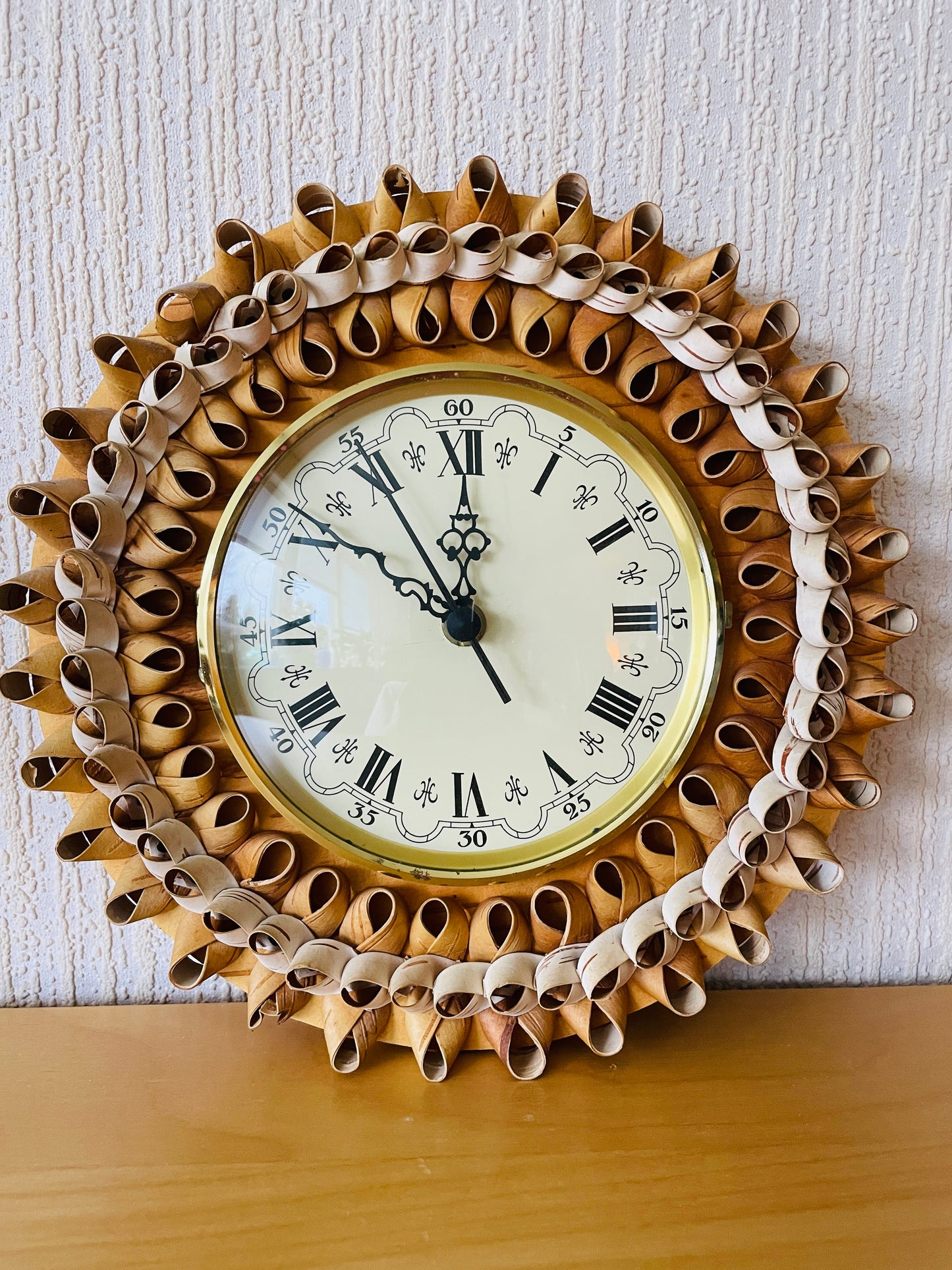 Nordic Traditional Handicraft Näver Slöjd / Wall Clock