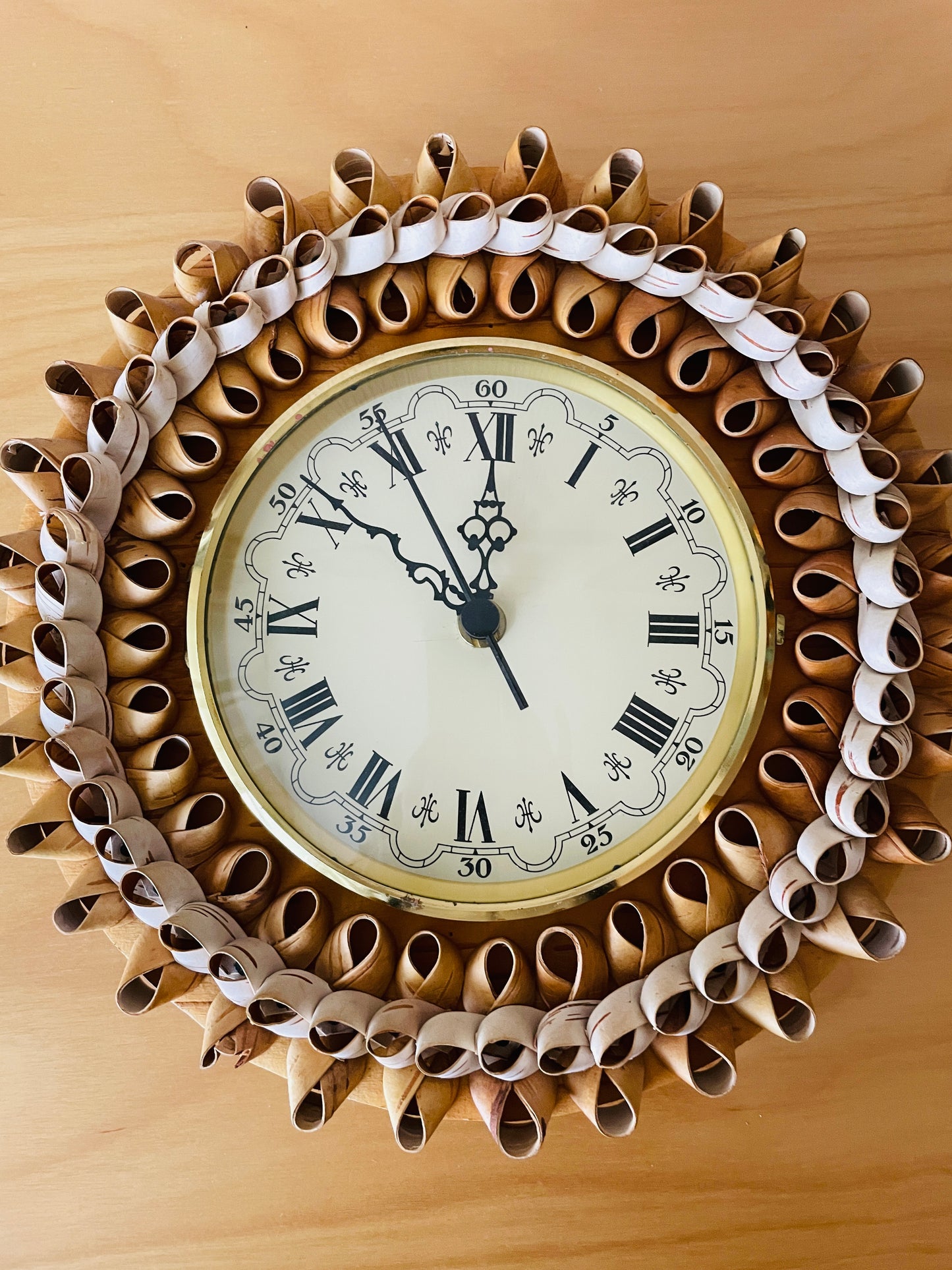 Nordic Traditional Handicraft Näver Slöjd / Wall Clock