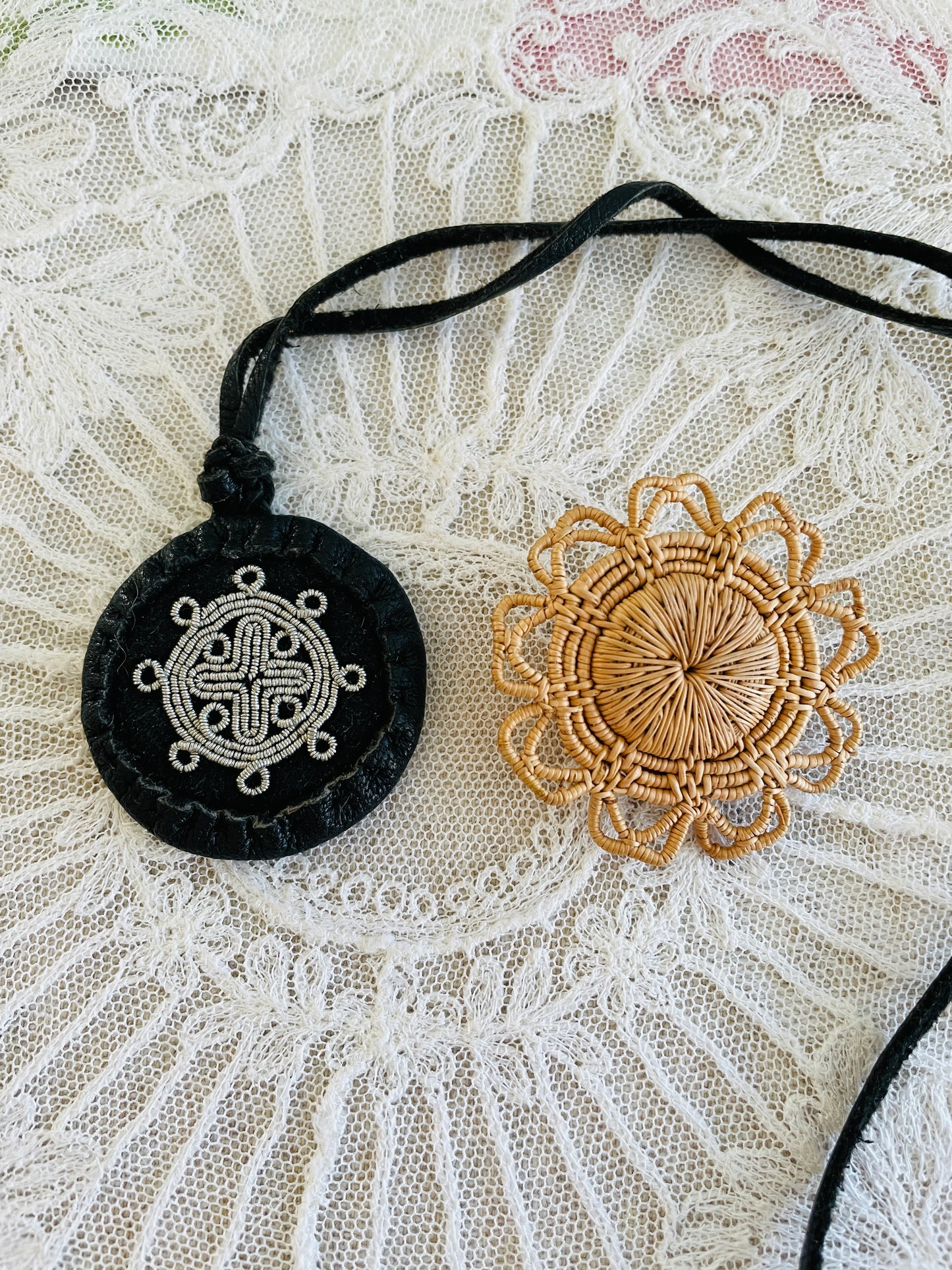 Scandinavian Vintage Accessory/Sameslöjd/Sami Traditional Craft/Pendant/Black