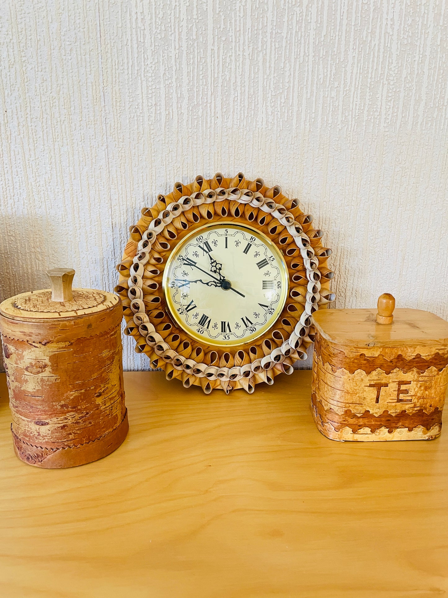 Nordic Traditional Handicraft Näver Slöjd / Wall Clock