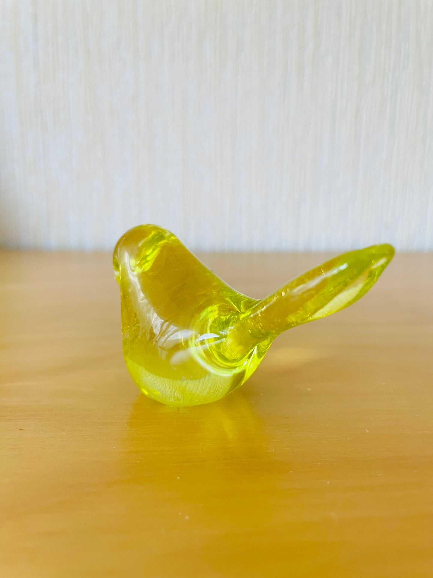 Small Nordic Vintage Glass Bird / Yellow