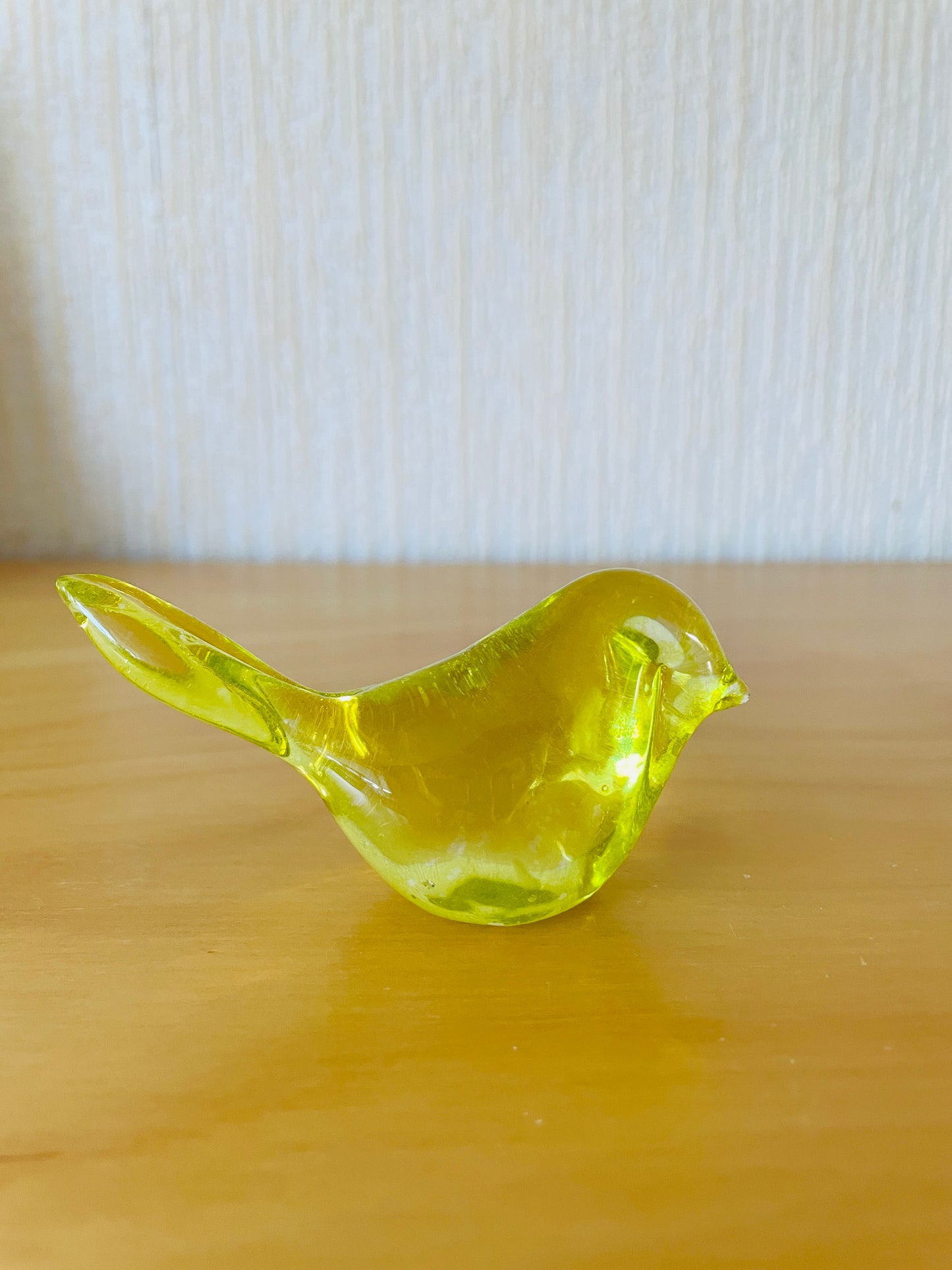 Small Nordic Vintage Glass Bird / Yellow