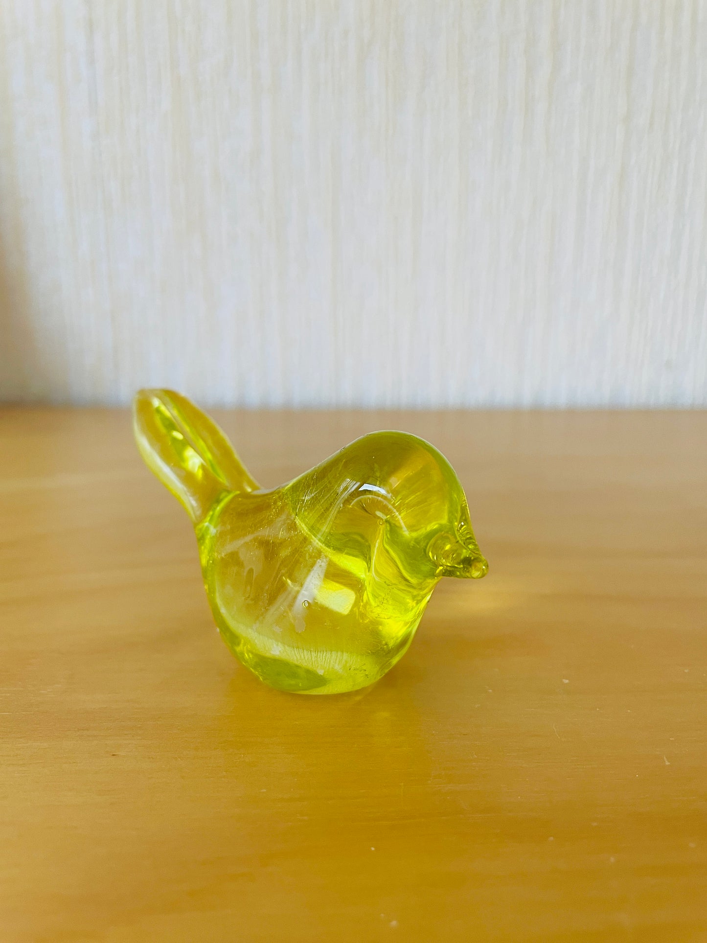 Small Nordic Vintage Glass Bird / Yellow
