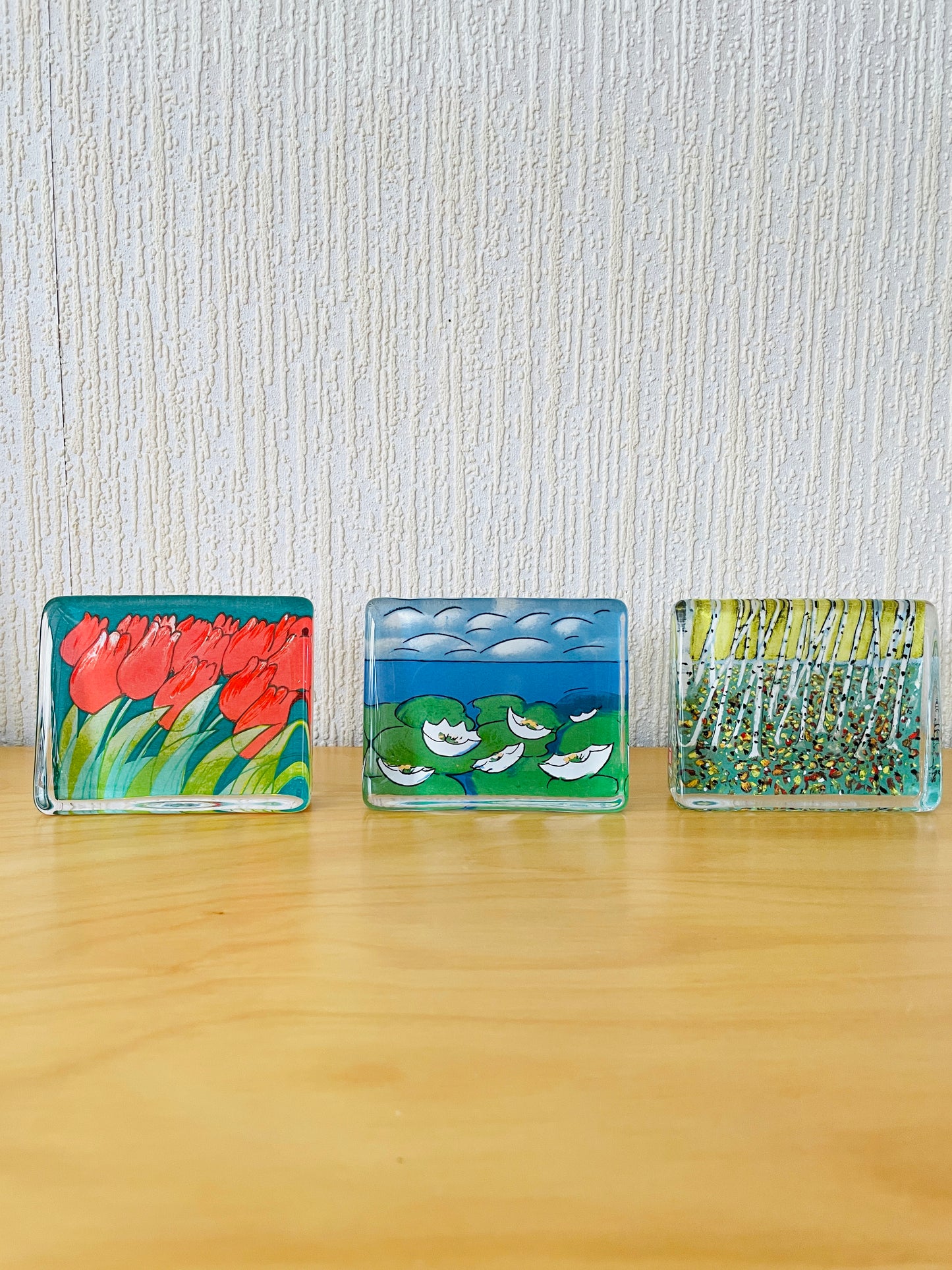 iittala/イッタラ/Hälja Liukko-Sundström/ヘルヤ.リウッコ-スンストローム/ガラスカード/秋/白樺の落葉
