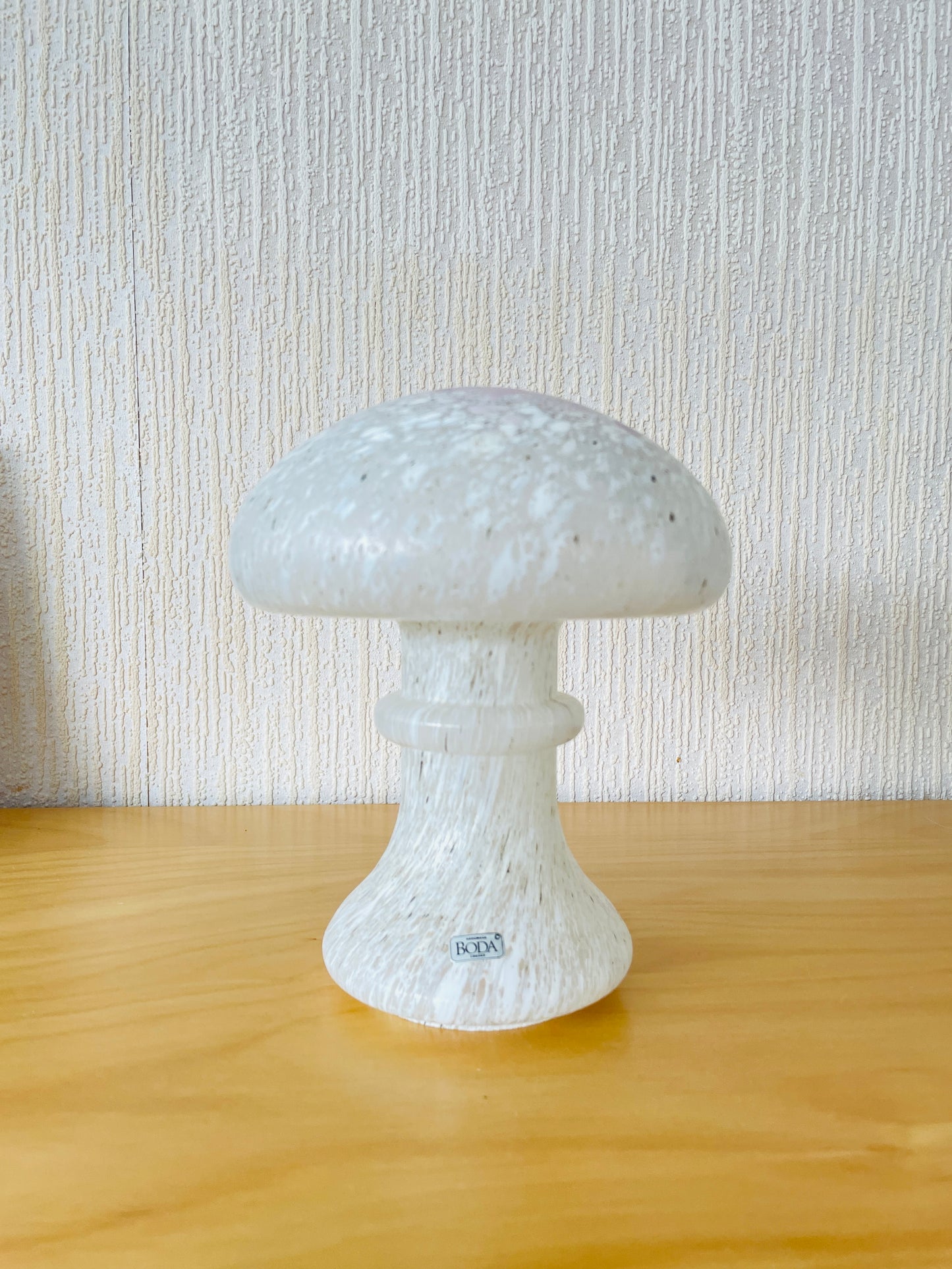 Boda/ボーダ/Monica Backström/モニカ.バックストローム/ガラスのオブジェ/Snöbollschampinjon/シロオオハラタケ/18cm