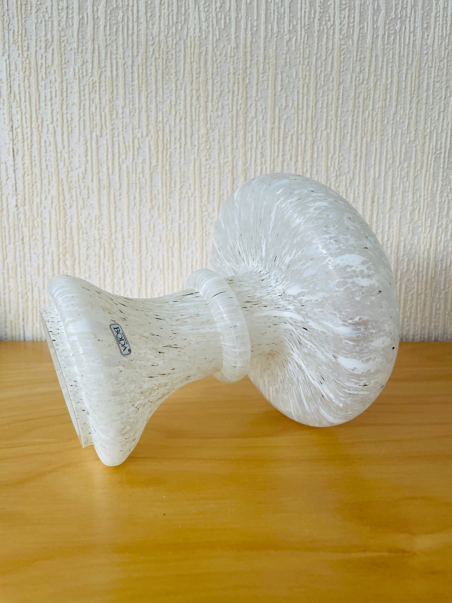 Boda/ボーダ/Monica Backström/モニカ.バックストローム/ガラスのオブジェ/Snöbollschampinjon/シロオオハラタケ/18cm