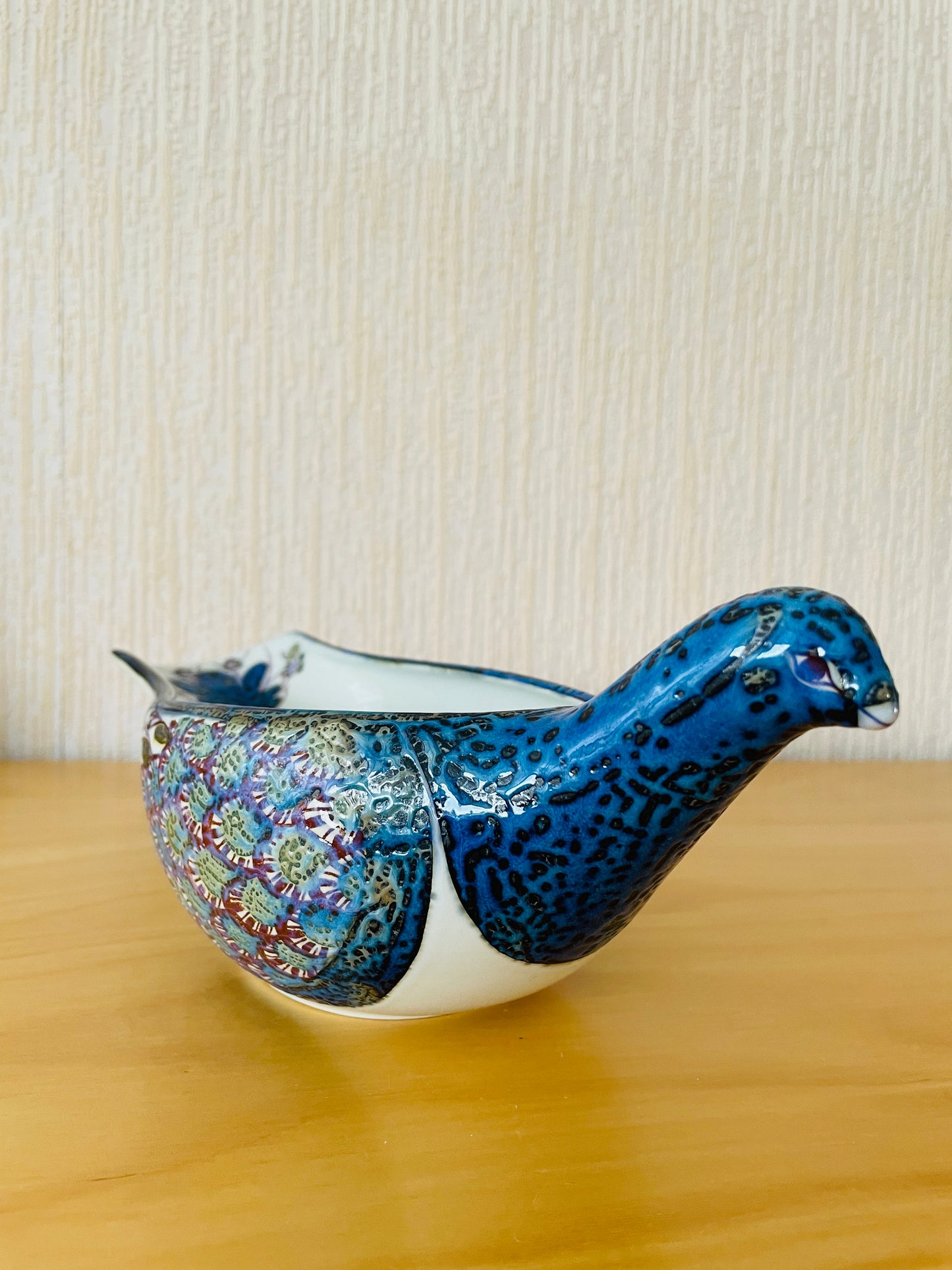 Royal Copenhagen/Royal Copenhagen/Berte Jessen/Berte Jessen/Aluminia/Aluminia/fågel Vas/Peacock Vase