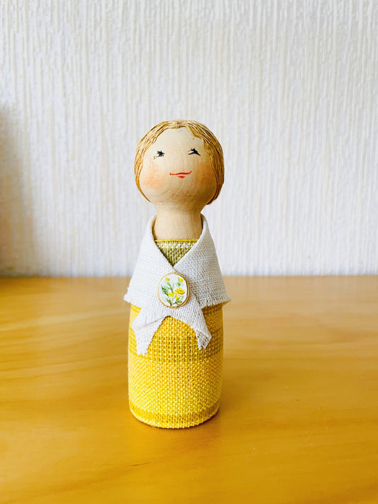 Svensk Hemslöjd/北欧手工芸/木製/こけし人形/Ginst/エニシダちゃん