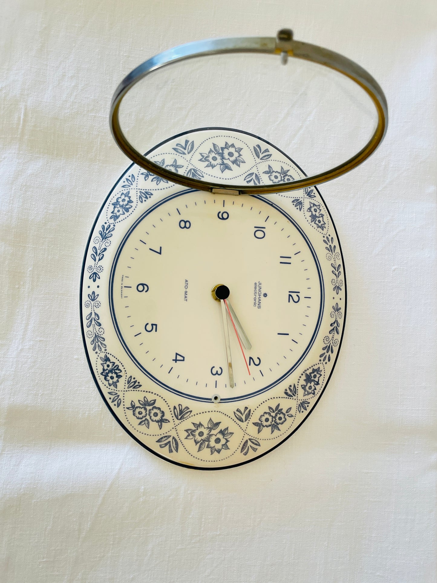 Junghans / Wall Clock / Blue Floral Pattern