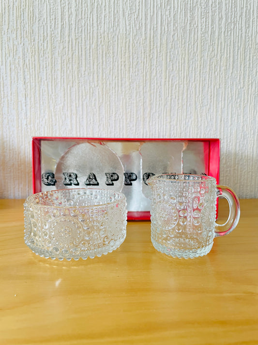 Riihimäen-Lasi/リイヒマエン-ラシ/Nanny Still/ナニー.ステイル/Grapponia/グラッポニア/クリーマー＆シュガーボウル/新品未使用品