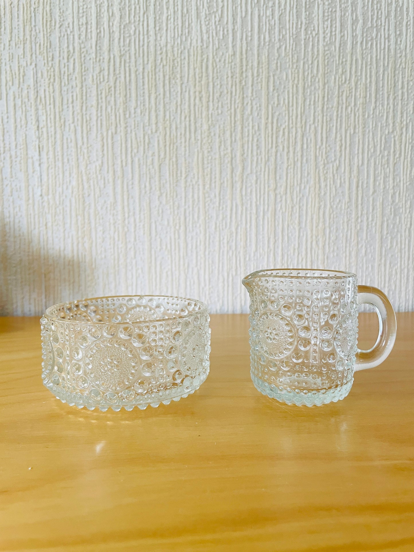 Riihimäen-Lasi/リイヒマエン-ラシ/Nanny Still/ナニー.ステイル/Grapponia/グラッポニア/クリーマー＆シュガーボウル/新品未使用品
