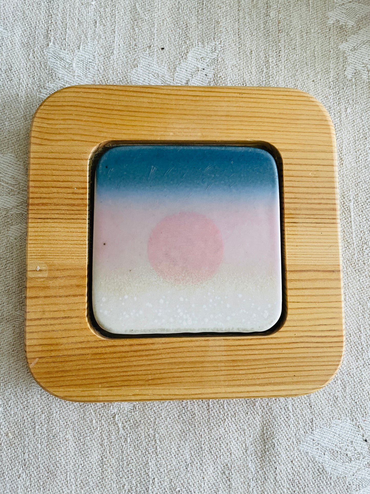 Pentik Finland/Pentik/Kristina Sannio/Kristina Sannio/Aurora Borealis/Aurora Borealis/ceramic tile with wooden frame