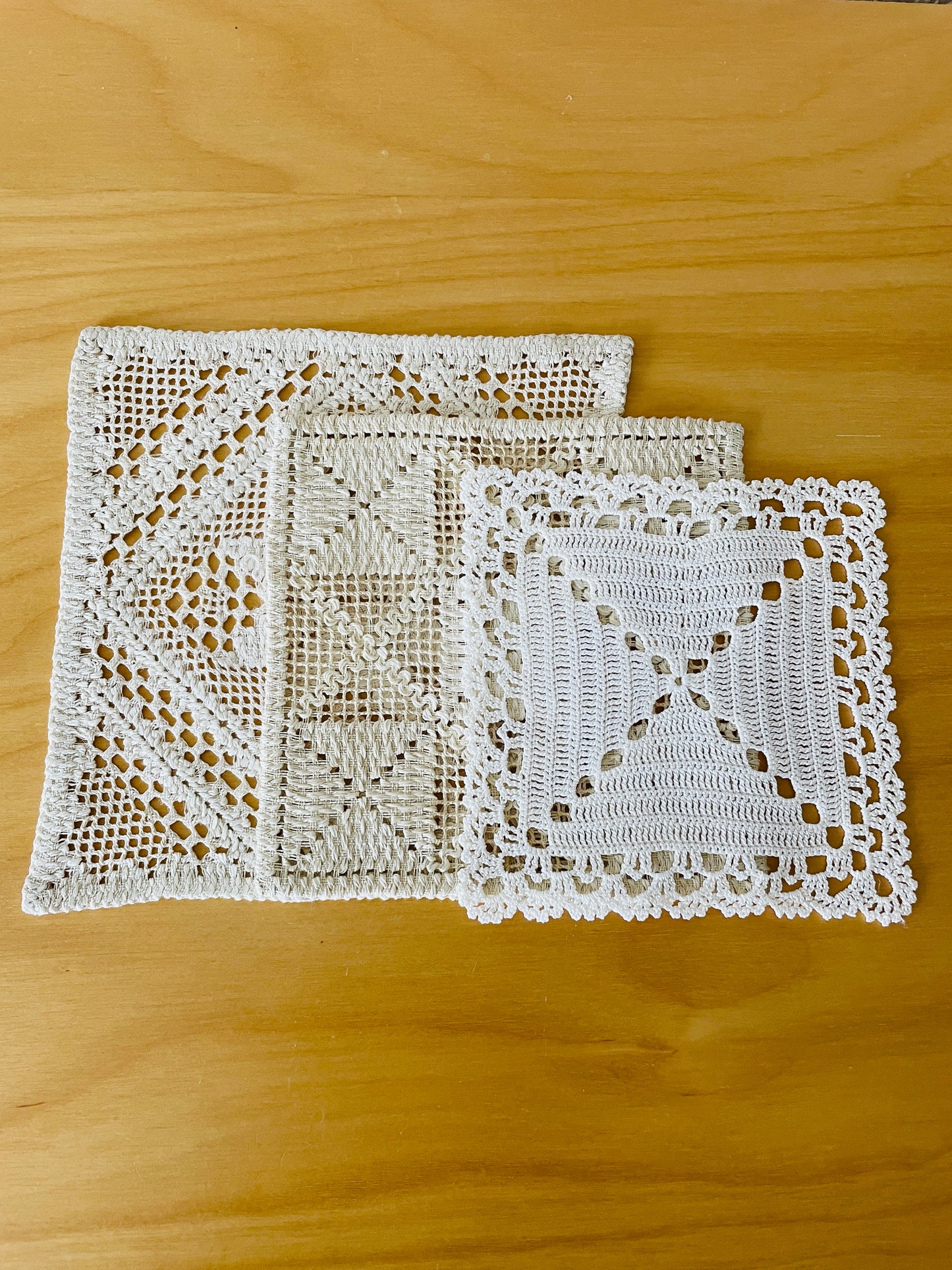 Traditional Nordic Crafts / Näversöm / Crochet Lace / Set of 3