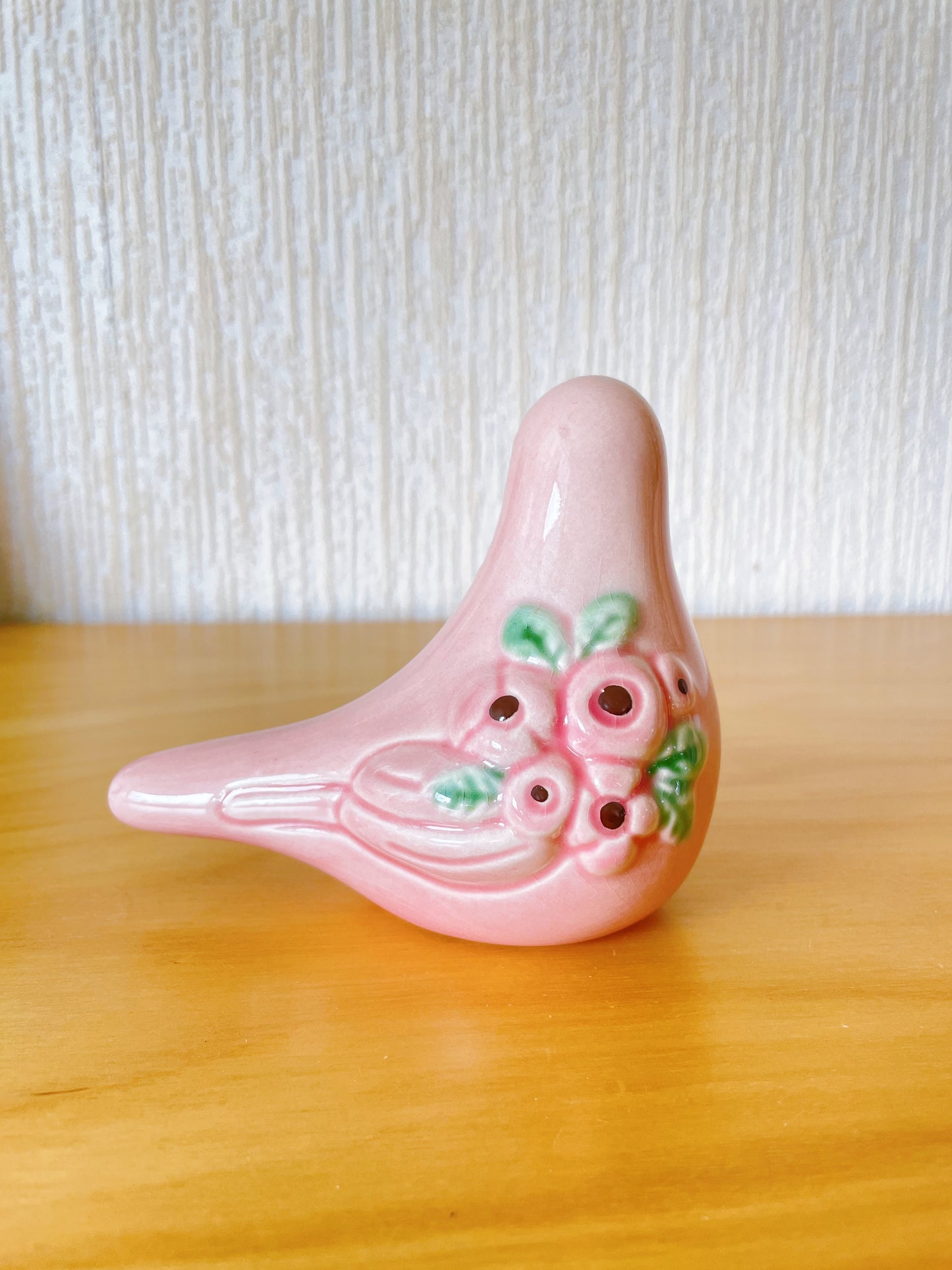 DECO/Rosa Ljung/Pastel pink floral pattern/Dove & candlestick set