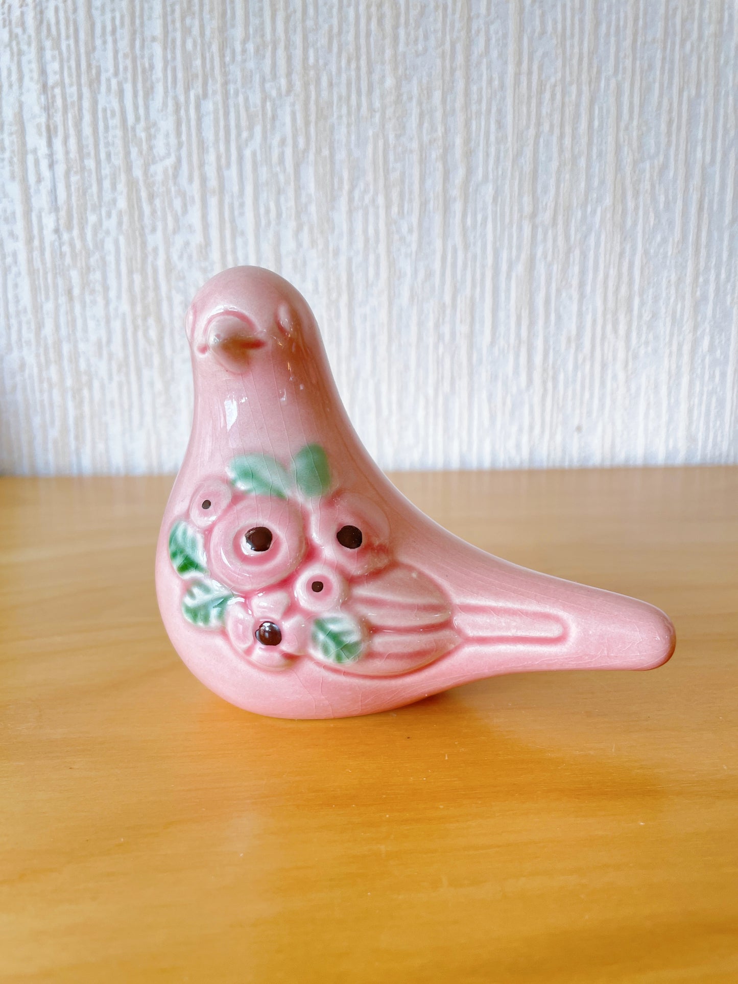 DECO/Rosa Ljung/Pastel pink floral pattern/Dove & candlestick set
