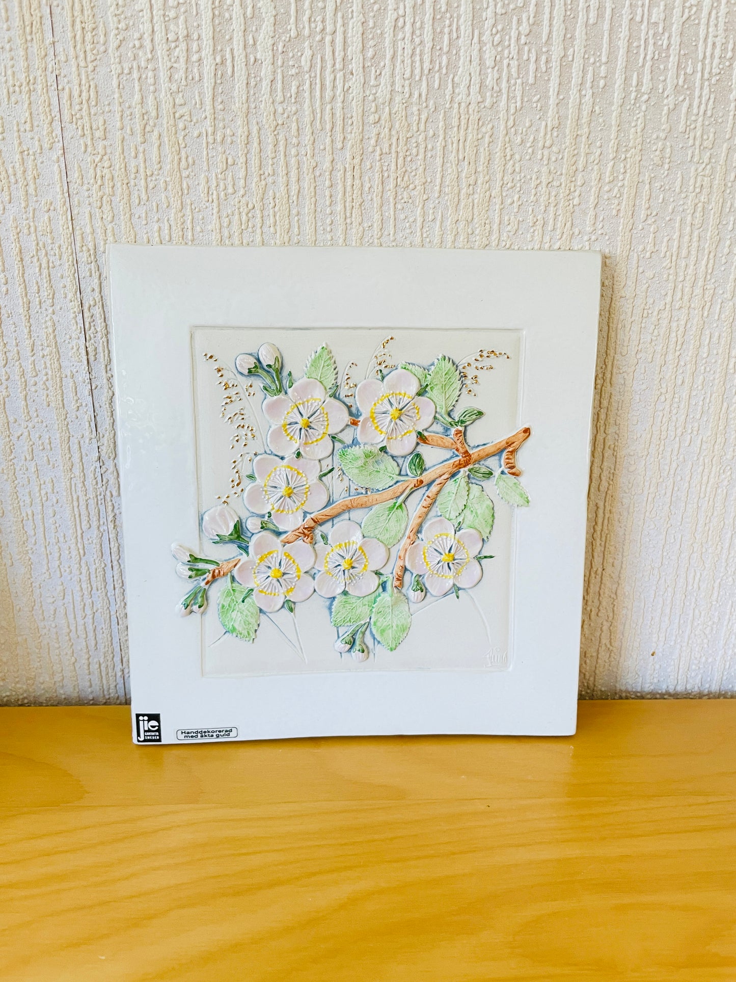 Jie Gantofta/ジイ.ガントフタ/陶板/Körsbär/桜/ホワイト/スクエア