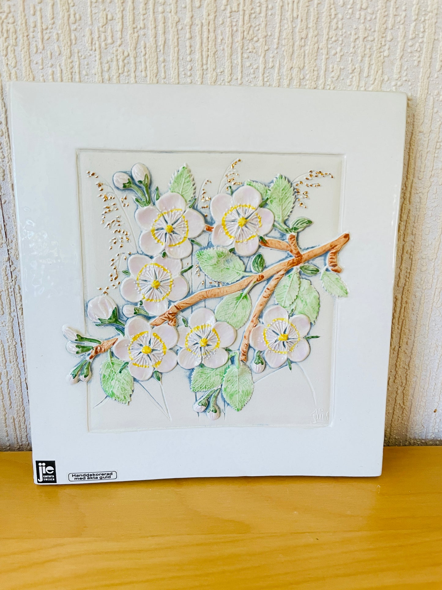 Jie Gantofta/ジイ.ガントフタ/陶板/Körsbär/桜/ホワイト/スクエア