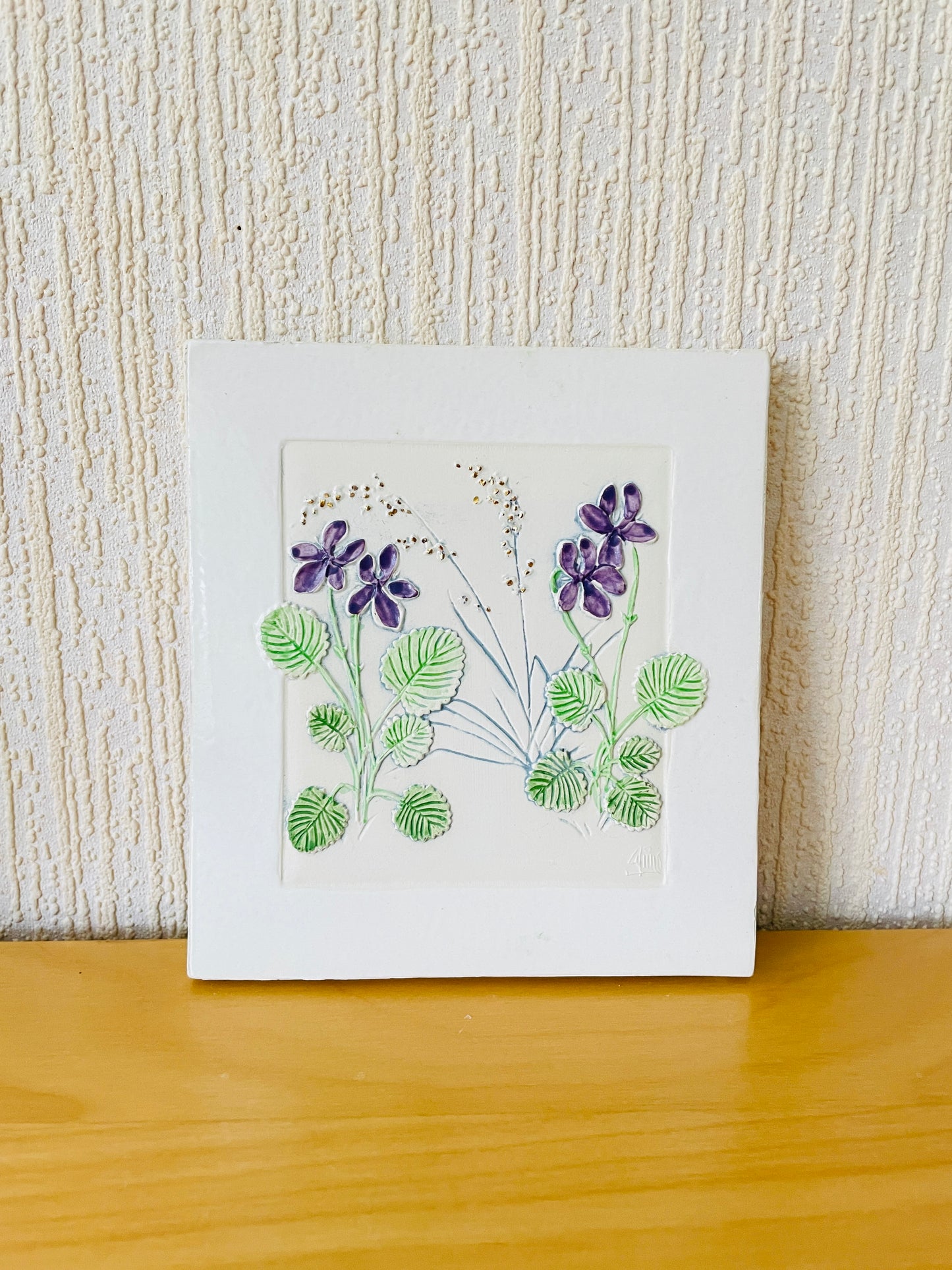 Jie Gantofta/Ji.Gantofta/Ceramic Plaque/Viola Flowers/