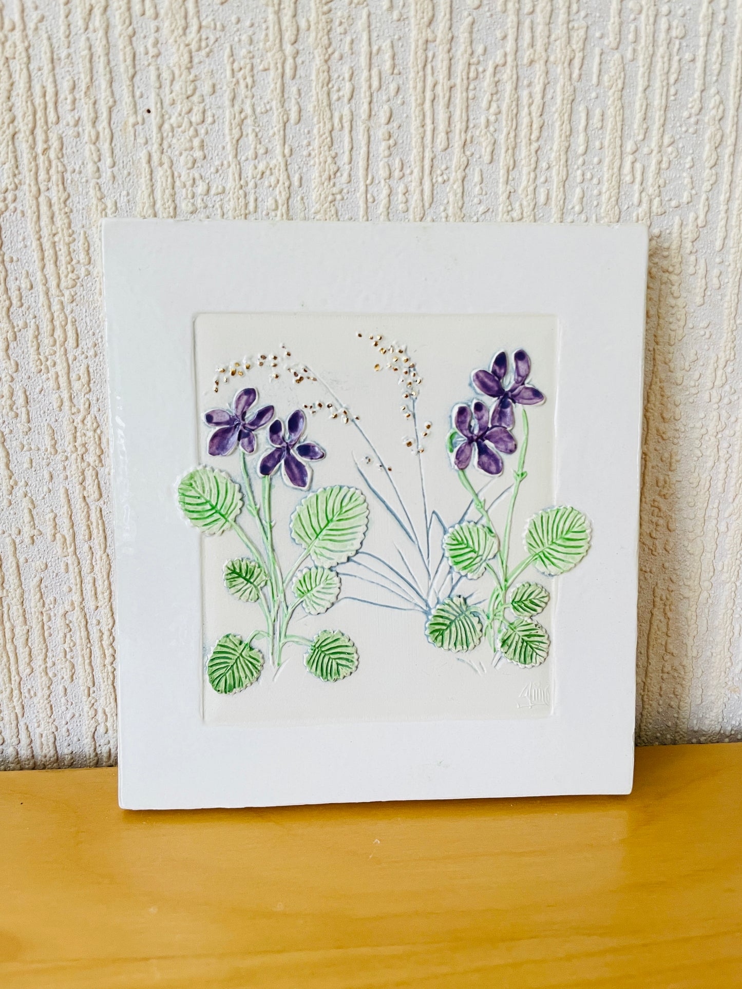 Jie Gantofta/Ji.Gantofta/Ceramic Plaque/Viola Flowers/