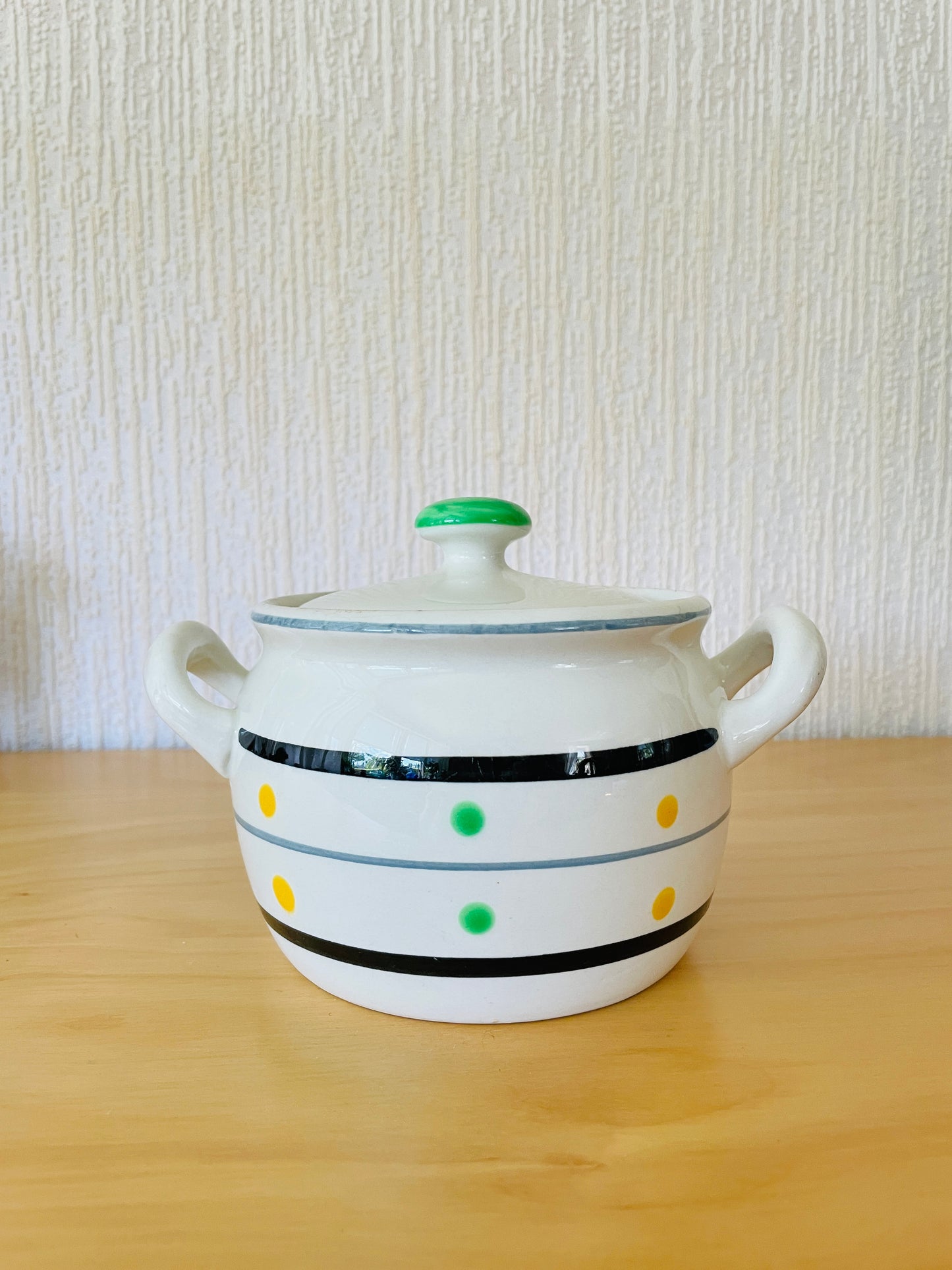 Uppsala Ekeby Gefle/ウプサラ.エケビ.ゲフレー/Primor/プリモー/ジャムポット両ハンドル、蓋付き