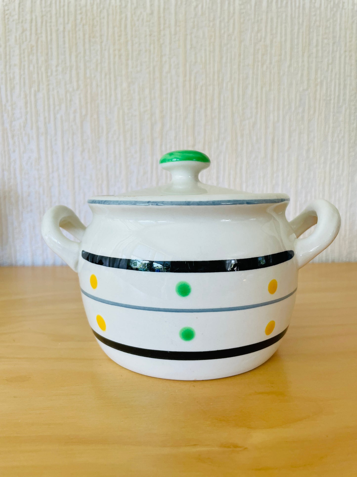 Uppsala Ekeby Gefle/ウプサラ.エケビ.ゲフレー/Primor/プリモー/ジャムポット両ハンドル、蓋付き