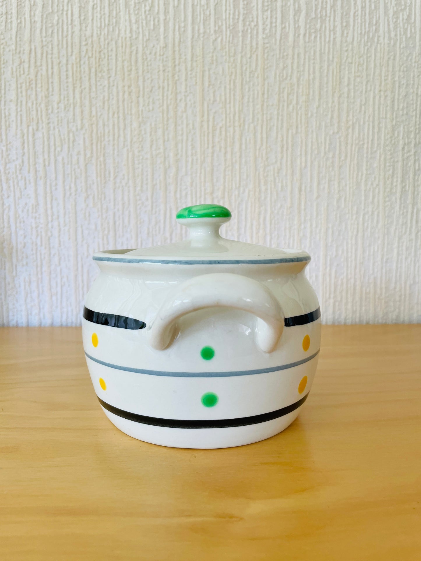 Uppsala Ekeby Gefle/ウプサラ.エケビ.ゲフレー/Primor/プリモー/ジャムポット両ハンドル、蓋付き