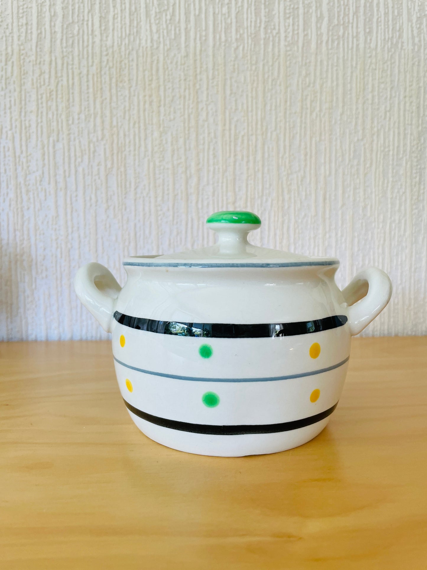 Uppsala Ekeby Gefle/ウプサラ.エケビ.ゲフレー/Primor/プリモー/ジャムポット両ハンドル、蓋付き