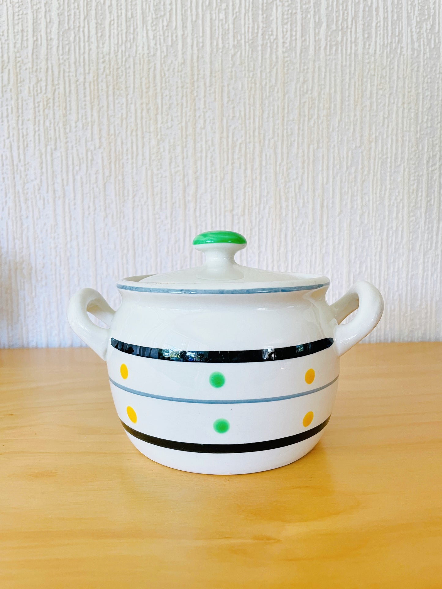 Uppsala Ekeby Gefle/ウプサラ.エケビ.ゲフレー/Primor/プリモー/ジャムポット両ハンドル、蓋付き