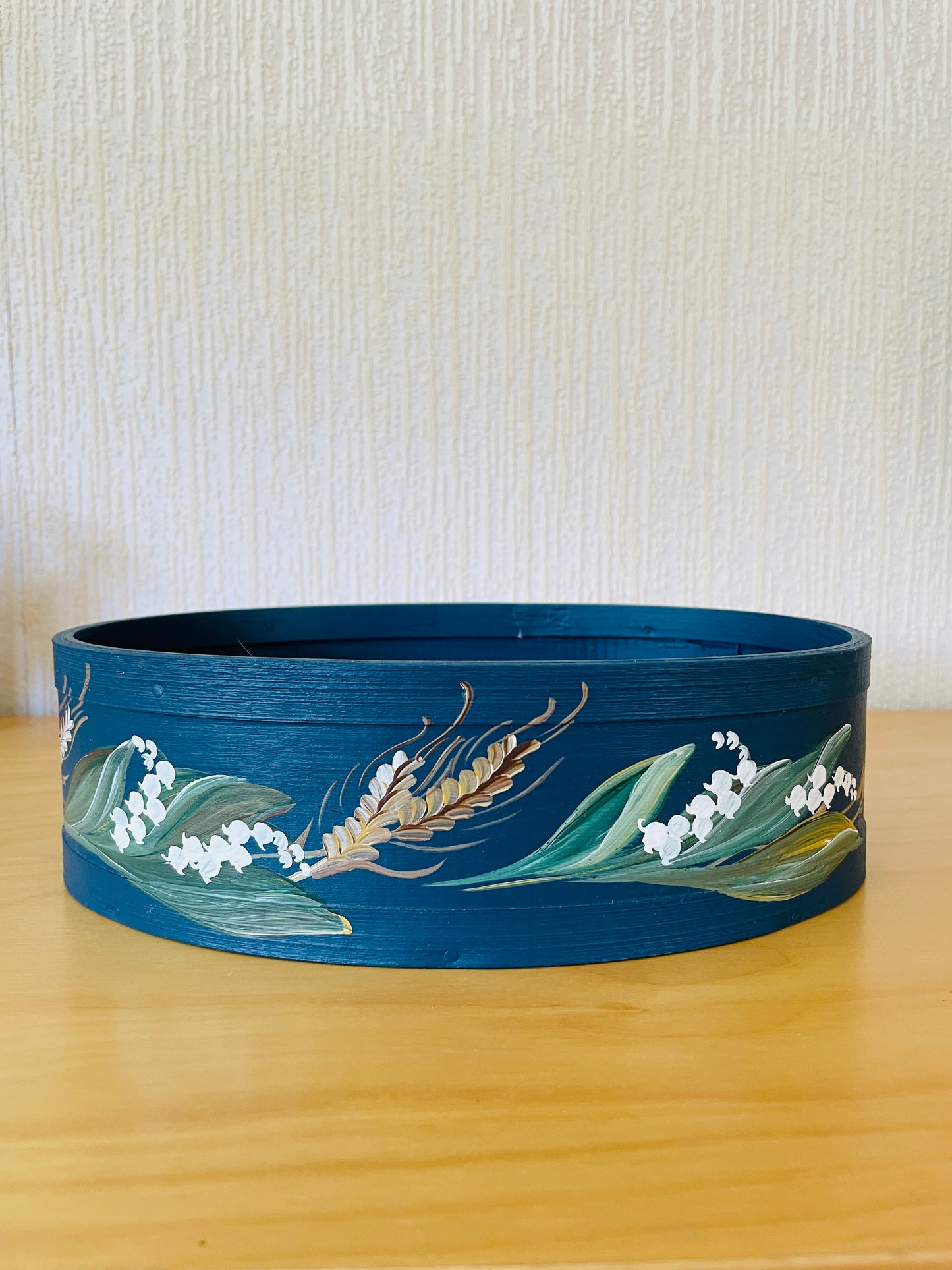 北欧ヴィンテージ/Spånkorg/スポンコリ/ペイント/スズランと麦の穂