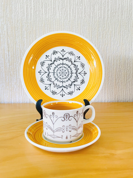 Uppsala Ekeby Gefle/ウプサラ.エケビー/ゲフレ/マリア/カップ&ソーサー＆プレート3点セット/19cm