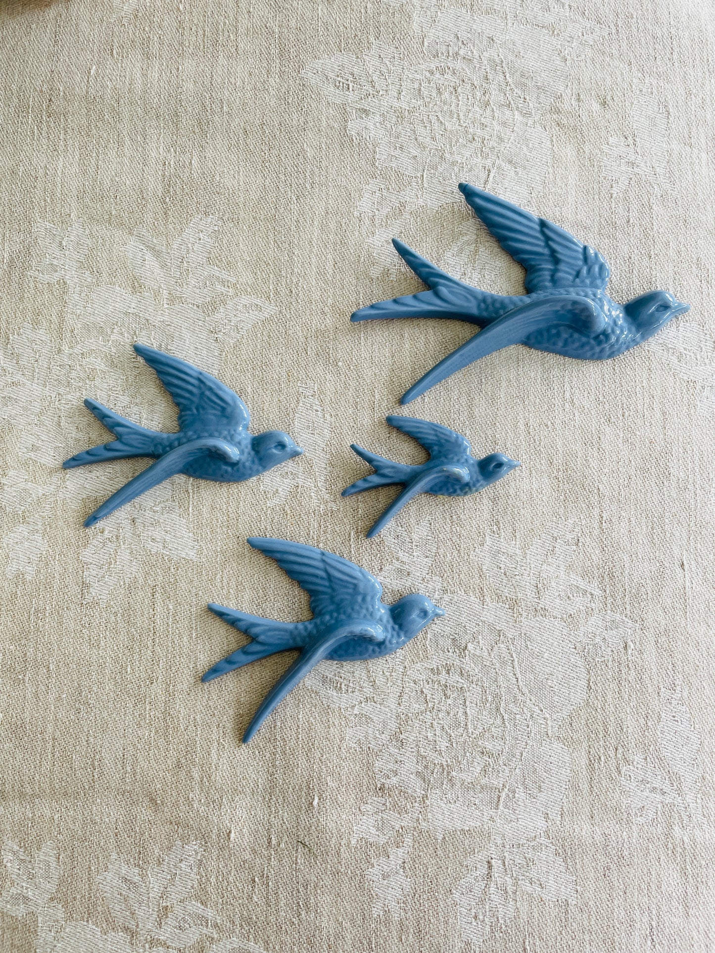 北欧ヴィンテージ/ツバメの壁飾り/４羽セット