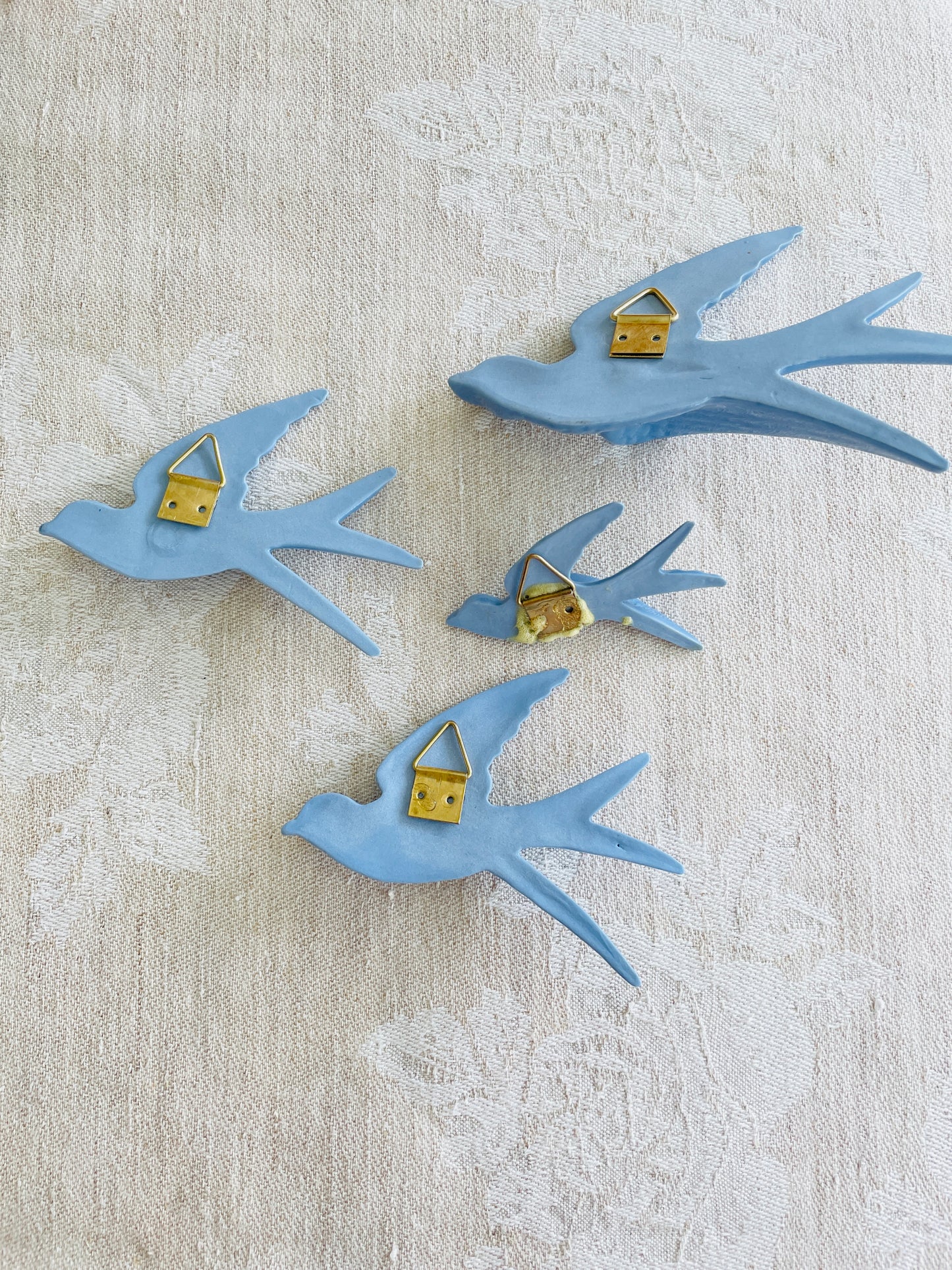 北欧ヴィンテージ/ツバメの壁飾り/４羽セット