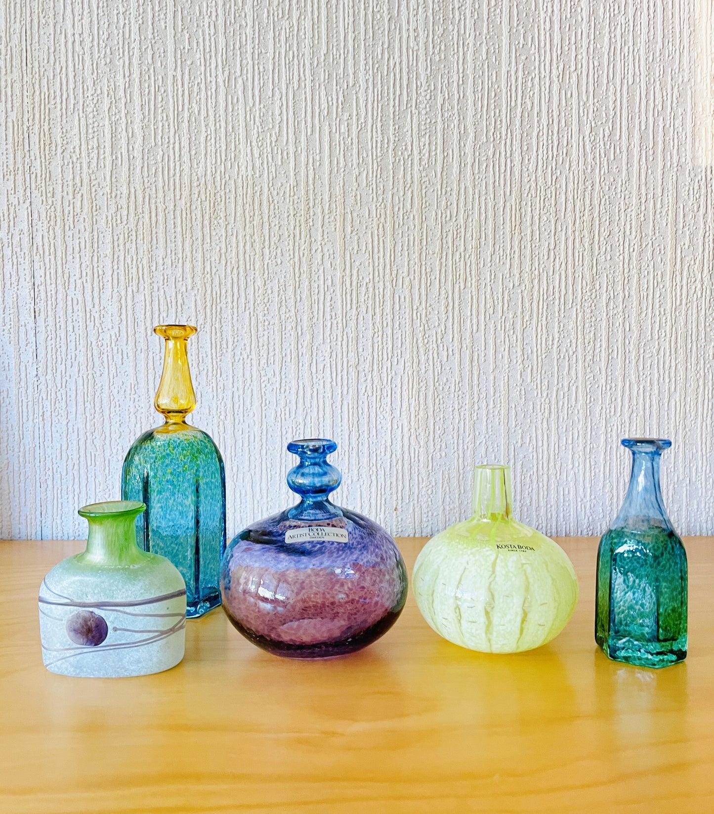 Boda/ボーダ/ハンドメイド/Miniatyr Flaska/ガラスのベース/ミニチュア/H: 11cm