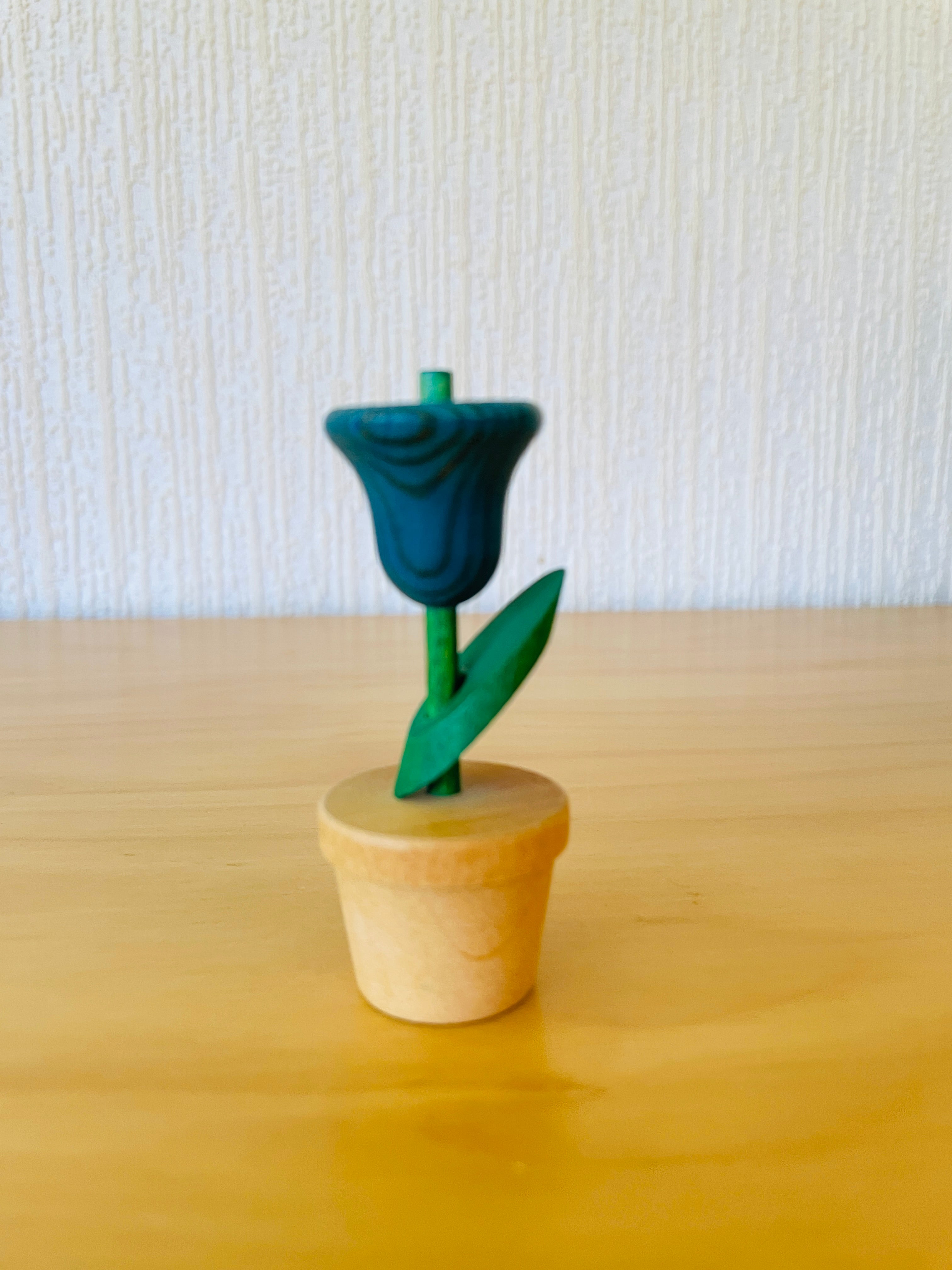 Aarikka/アーリッカ/チューリップのオブジェ/木製/ブルーxナチュラル