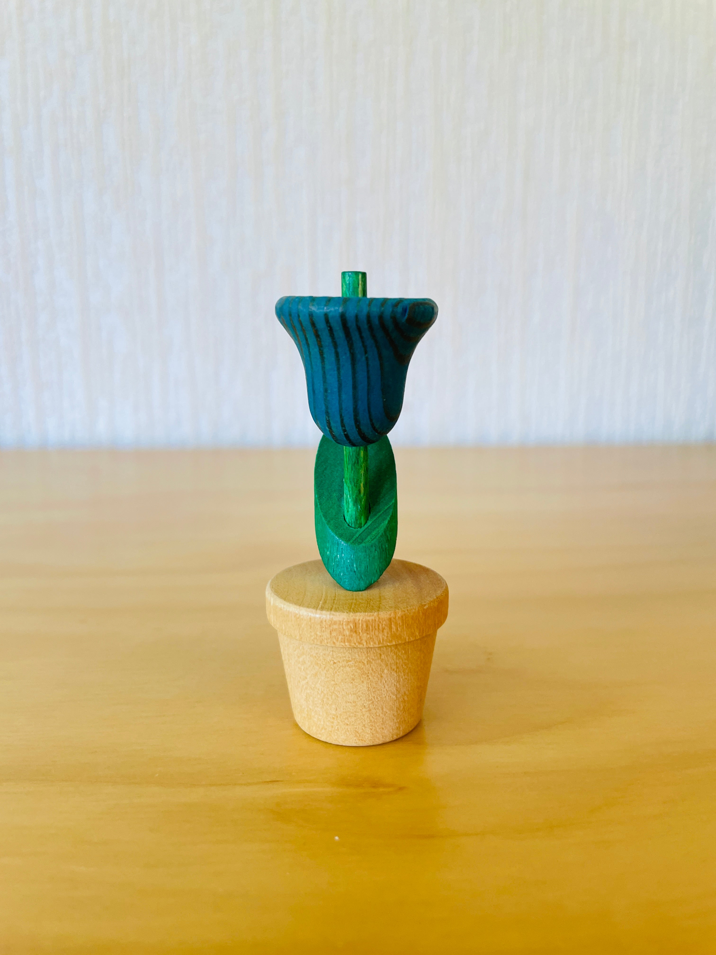 Aarikka/アーリッカ/チューリップのオブジェ/木製/ブルーxナチュラル