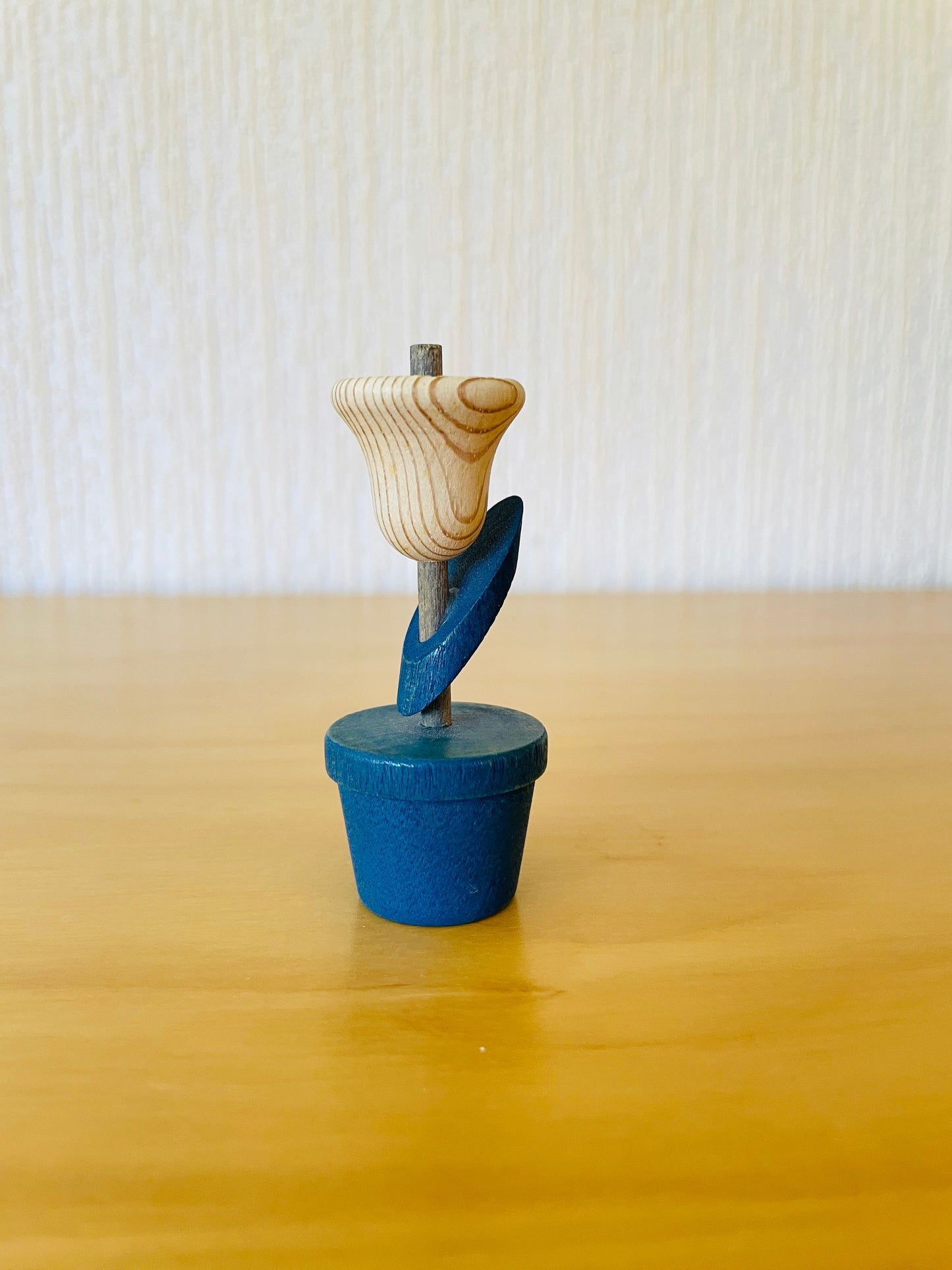 Aarikka/アーリッカ/チューリップのオブジェ/木製/ナチュラルxブルー