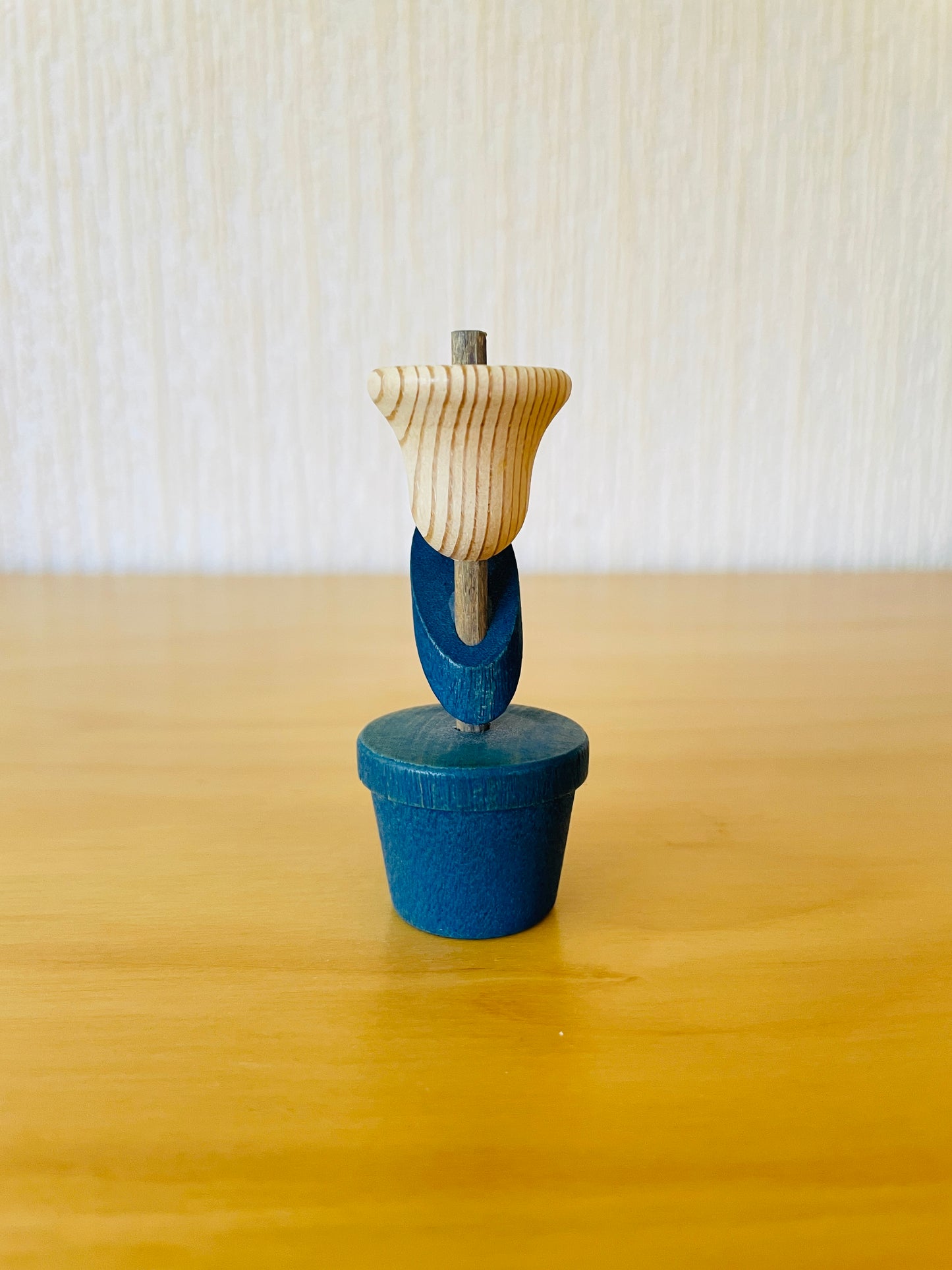 Aarikka/アーリッカ/チューリップのオブジェ/木製/ナチュラルxブルー