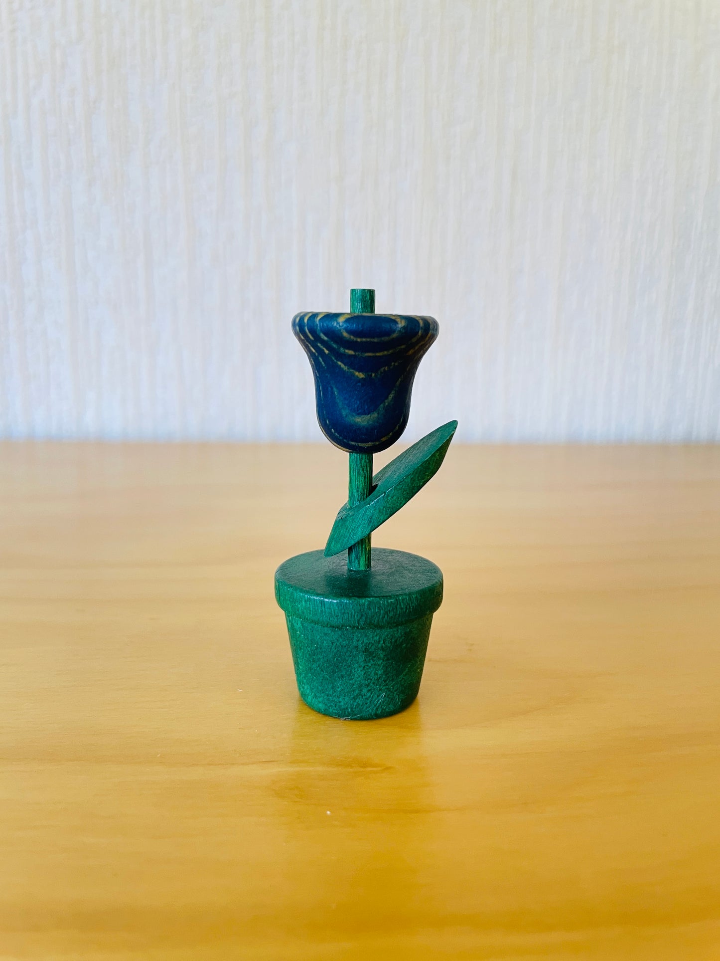 Aarikka/アーリッカ/チューリップのオブジェ/木製/ブルーxグリーン