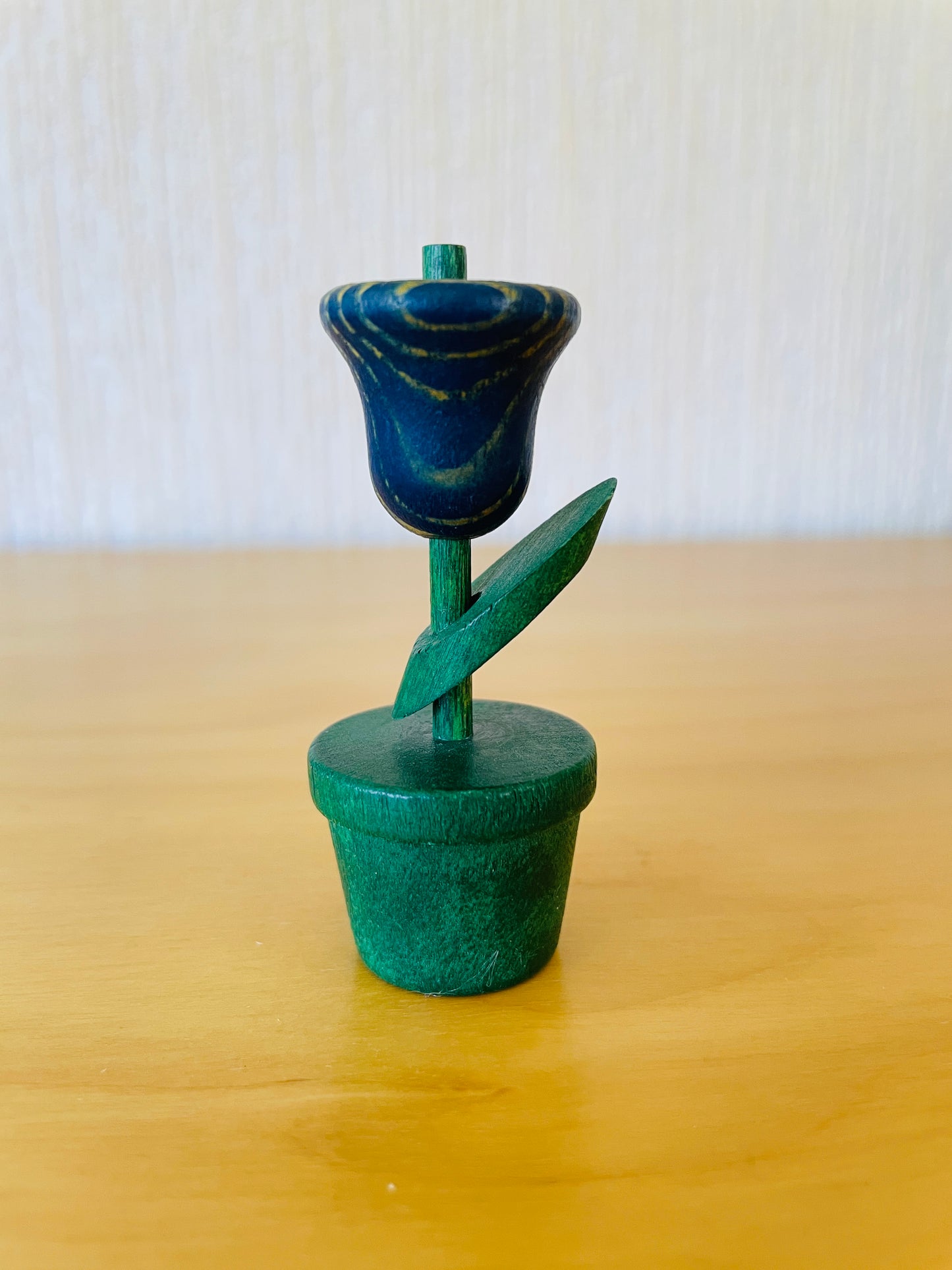 Aarikka/アーリッカ/チューリップのオブジェ/木製/ブルーxグリーン