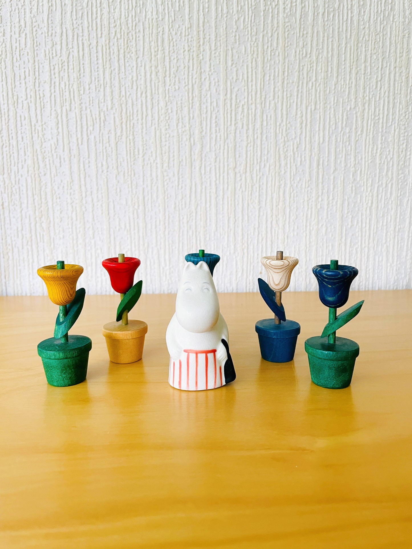 Aarikka/アーリッカ/チューリップのオブジェ/木製/ブルーxナチュラル