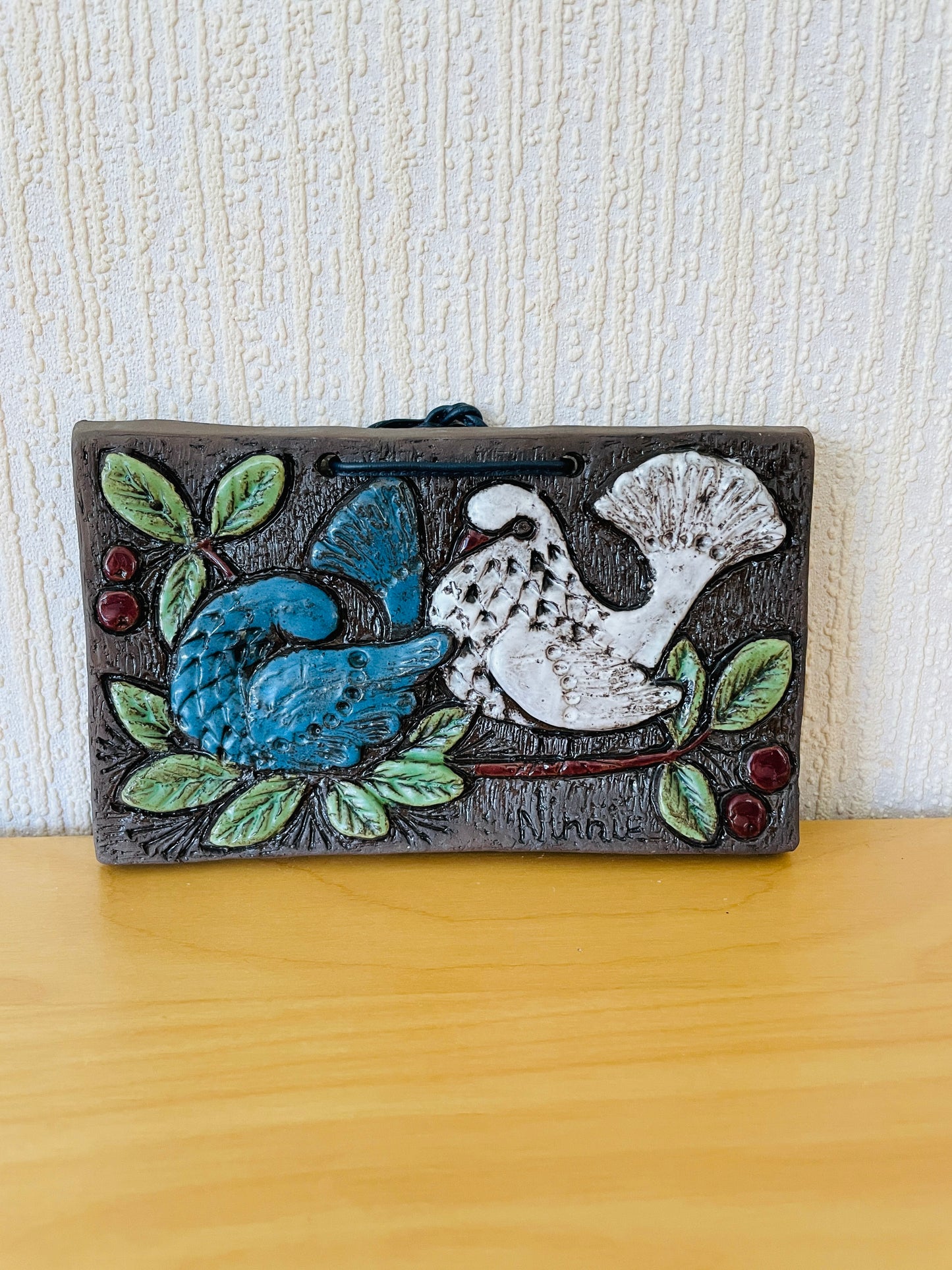 Bromma Keramik/ブロンマ.セラミックNinnieニンニエ工房/さくらんぼと二羽のハトさん