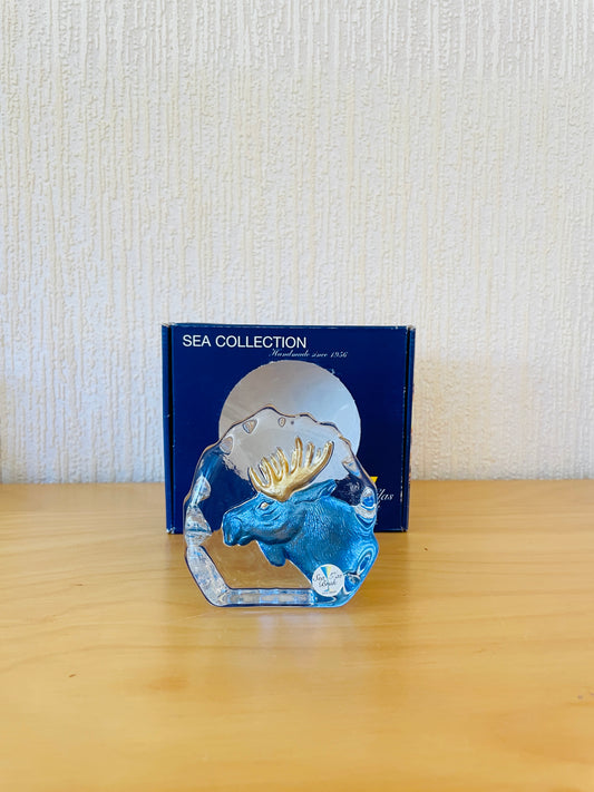 Sea Glas/シーアガラス工房/Bo.Swahn/ボー.スワン/クリスタルガラス/ヘラジカのオブジェ/新品未使用品