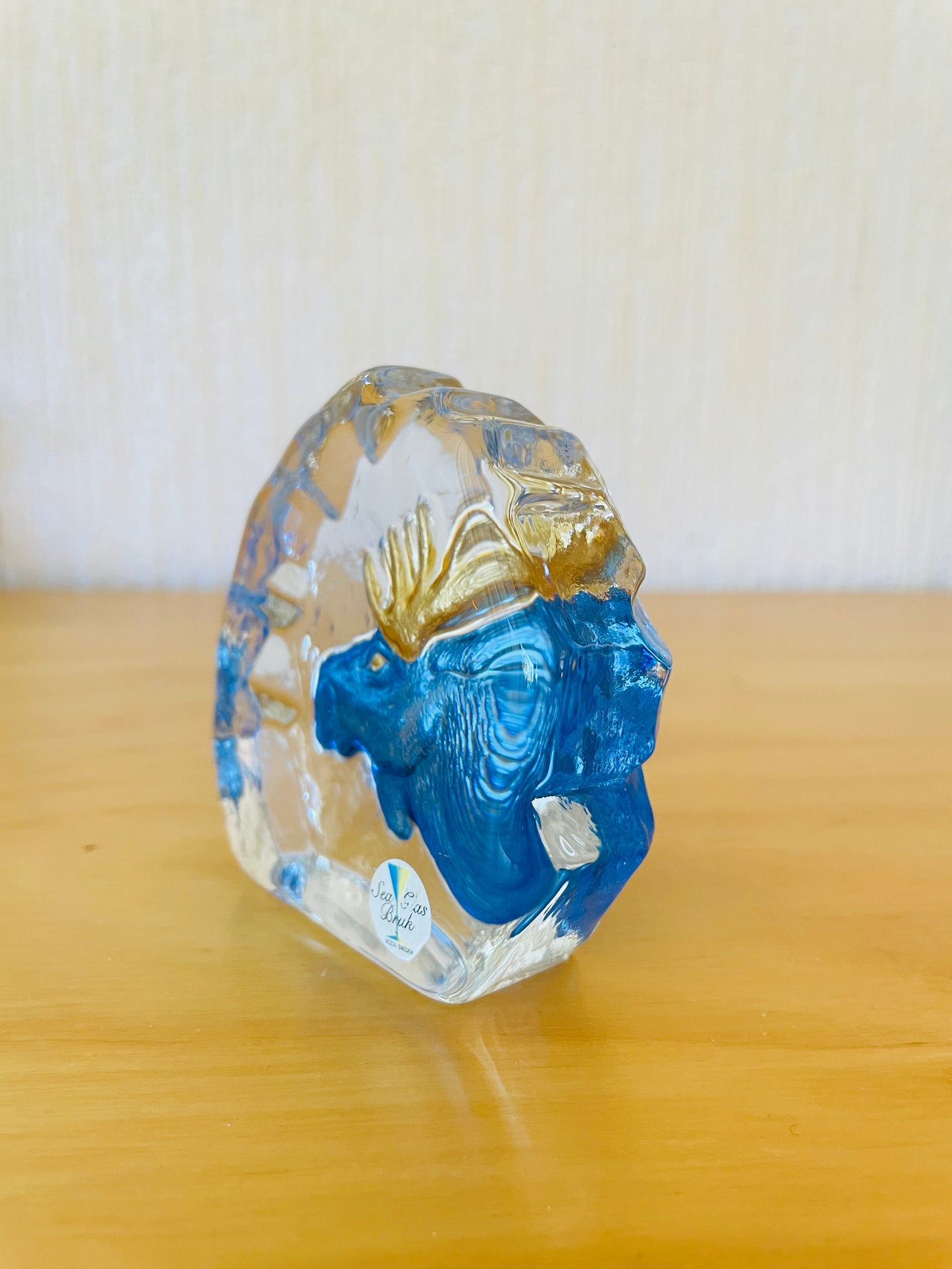 Sea Glas/シーアガラス工房/Bo.Swahn/ボー.スワン/クリスタルガラス/ヘラジカのオブジェ/新品未使用品