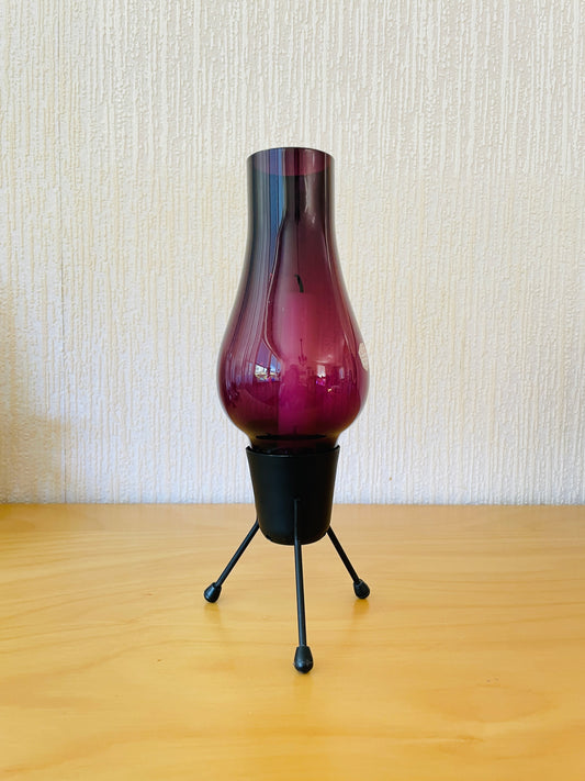 Sea Glas/シーアガラス工房/ガラスとメタルのキャンドルスタンド/パープル