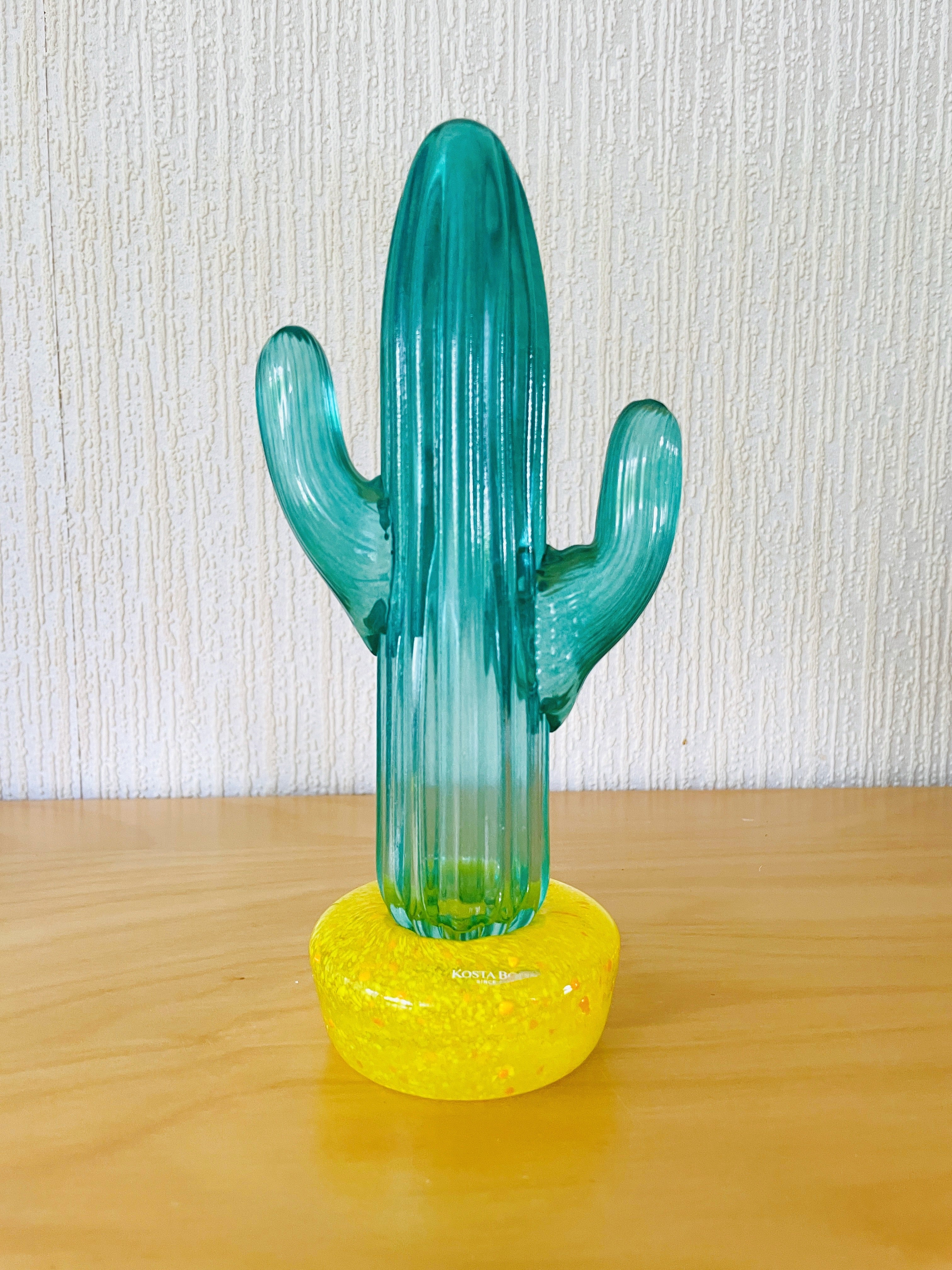 レア・オブジェ KOSTA BODA ガラス製サボテンオブジェ 約21.5cm Kosta Boda/コスタ.ボーダ/Gunnel Sahlin/グンネル.サリーン