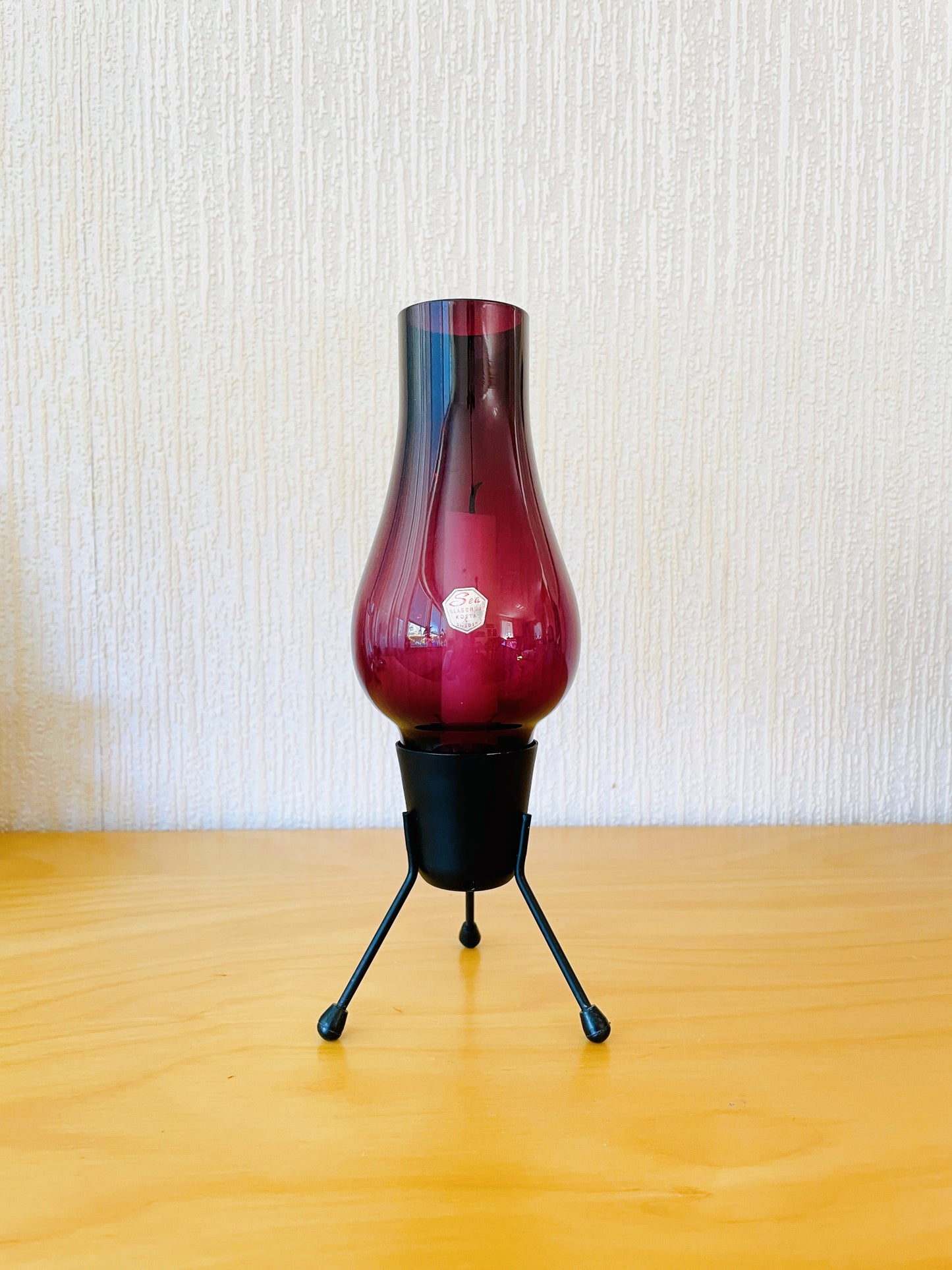 Sea Glas/シーアガラス工房/ガラスとメタルのキャンドルスタンド/パープル