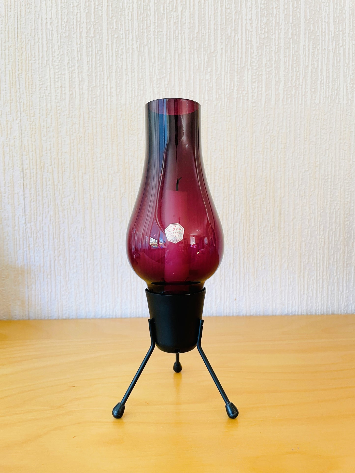 Sea Glas/シーアガラス工房/ガラスとメタルのキャンドルスタンド/パープル