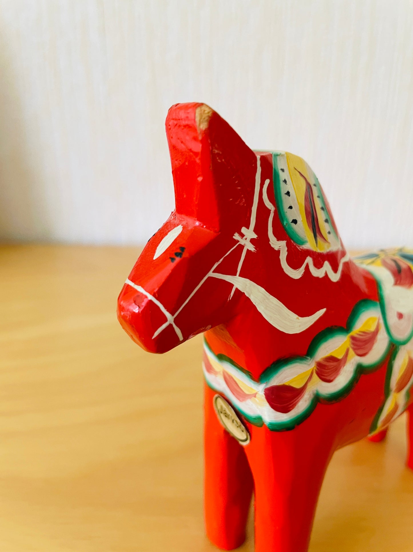 Äkta Dalahäst/ダーラナ地方の手工芸品/Nusaäs/ヌーサネース/ヴィンテージ/ダーラホース/レッド/13cm